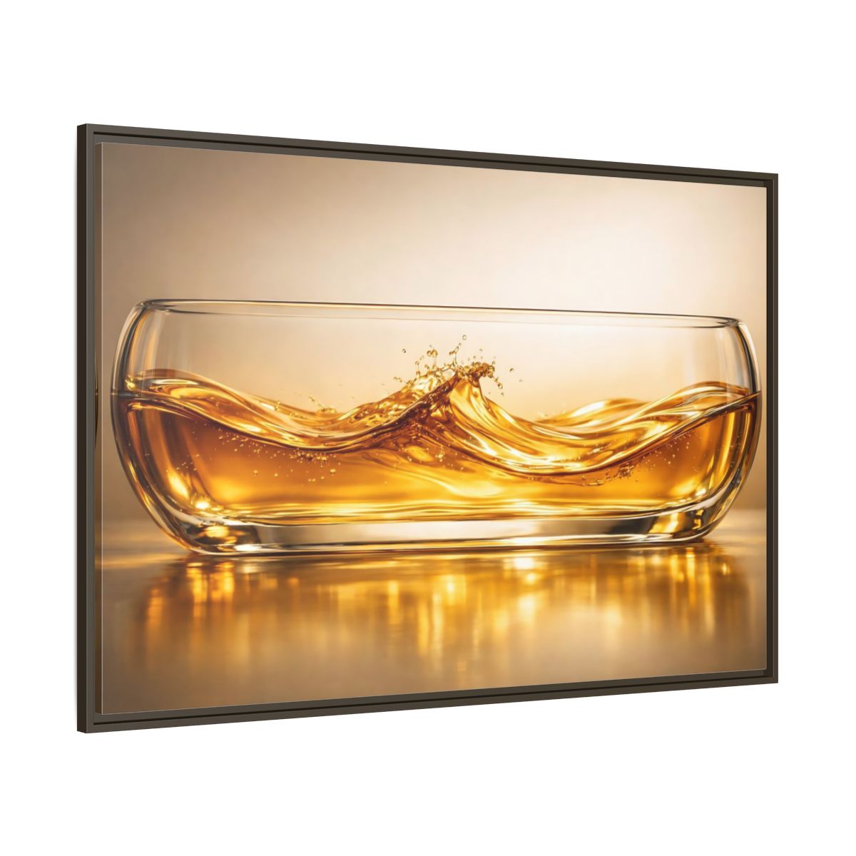 Main Mockup. Nature Liquid Waves Golden Liquid shown as stretched canvas wall art