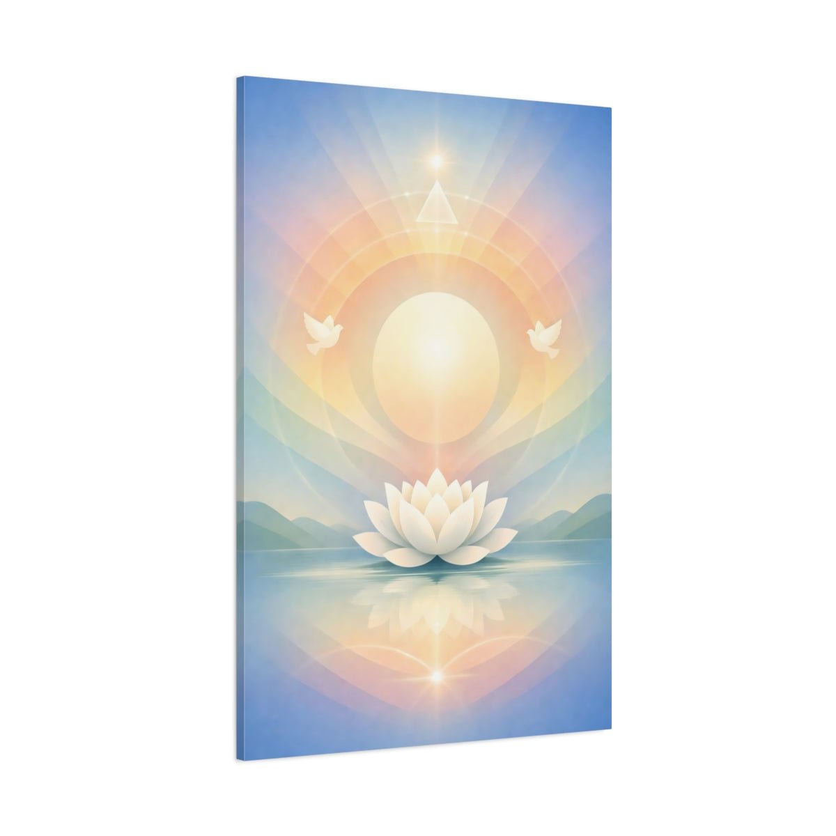 Nature Lotus Flower White - Canvas Wall Art Print - YesArtYes