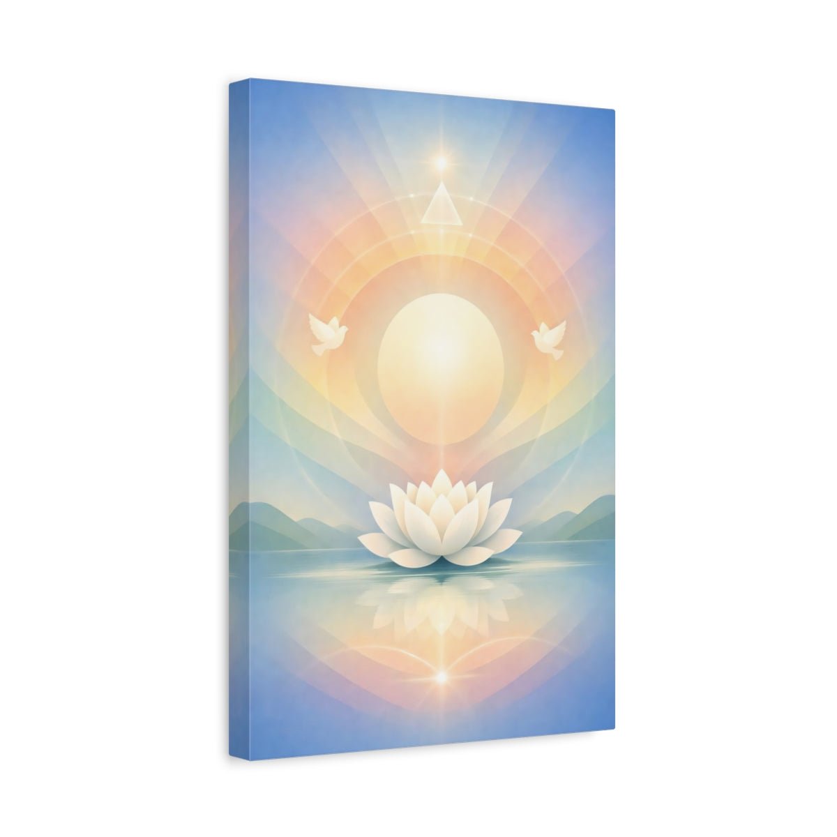 Nature Lotus Flower White - Canvas Wall Art Print - YesArtYes
