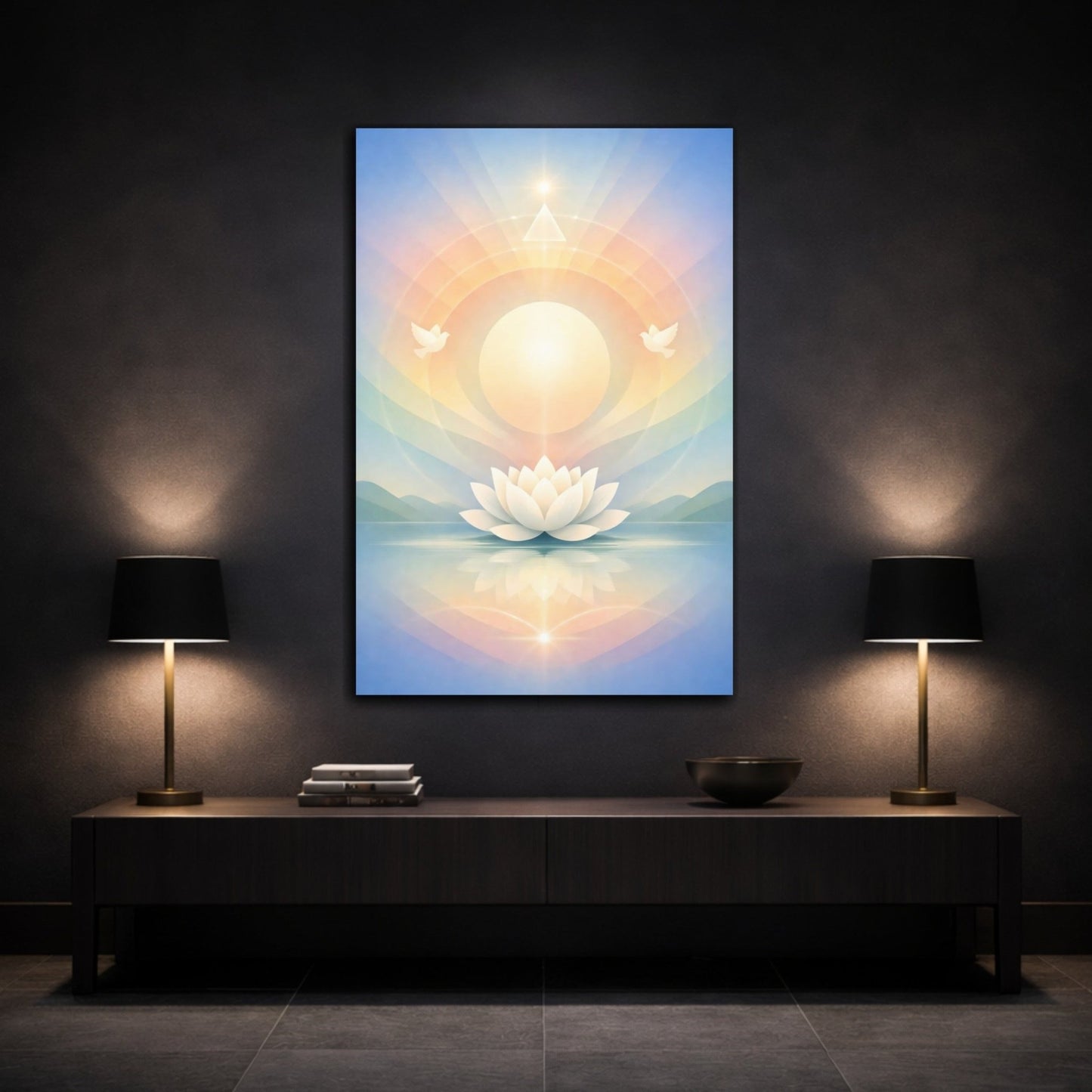 Nature Lotus Flower White - Canvas Wall Art Print - YesArtYes