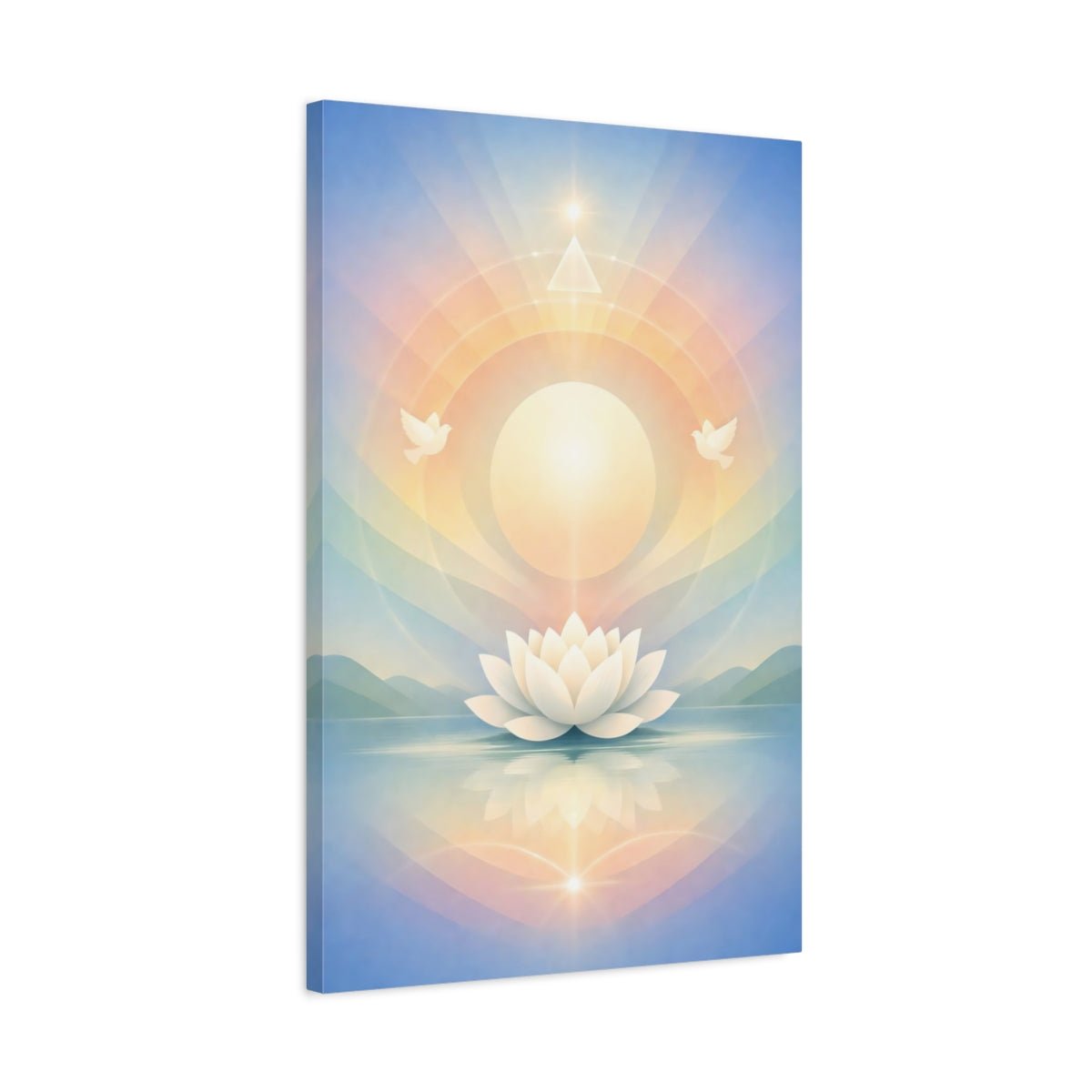 Nature Lotus Flower White - Canvas Wall Art Print - YesArtYes