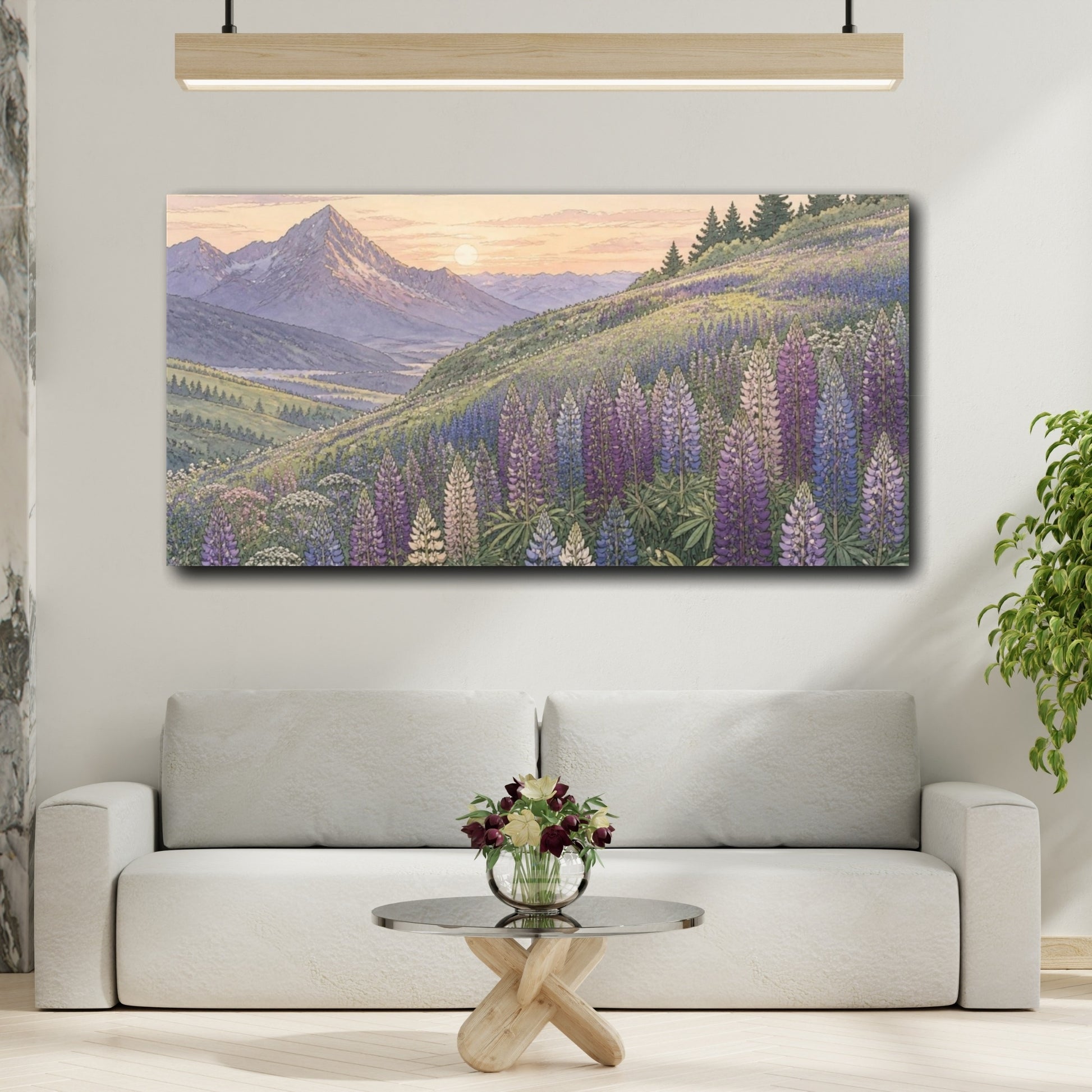 Mockup 2. Nature Lupine Meadow shown as canvas print