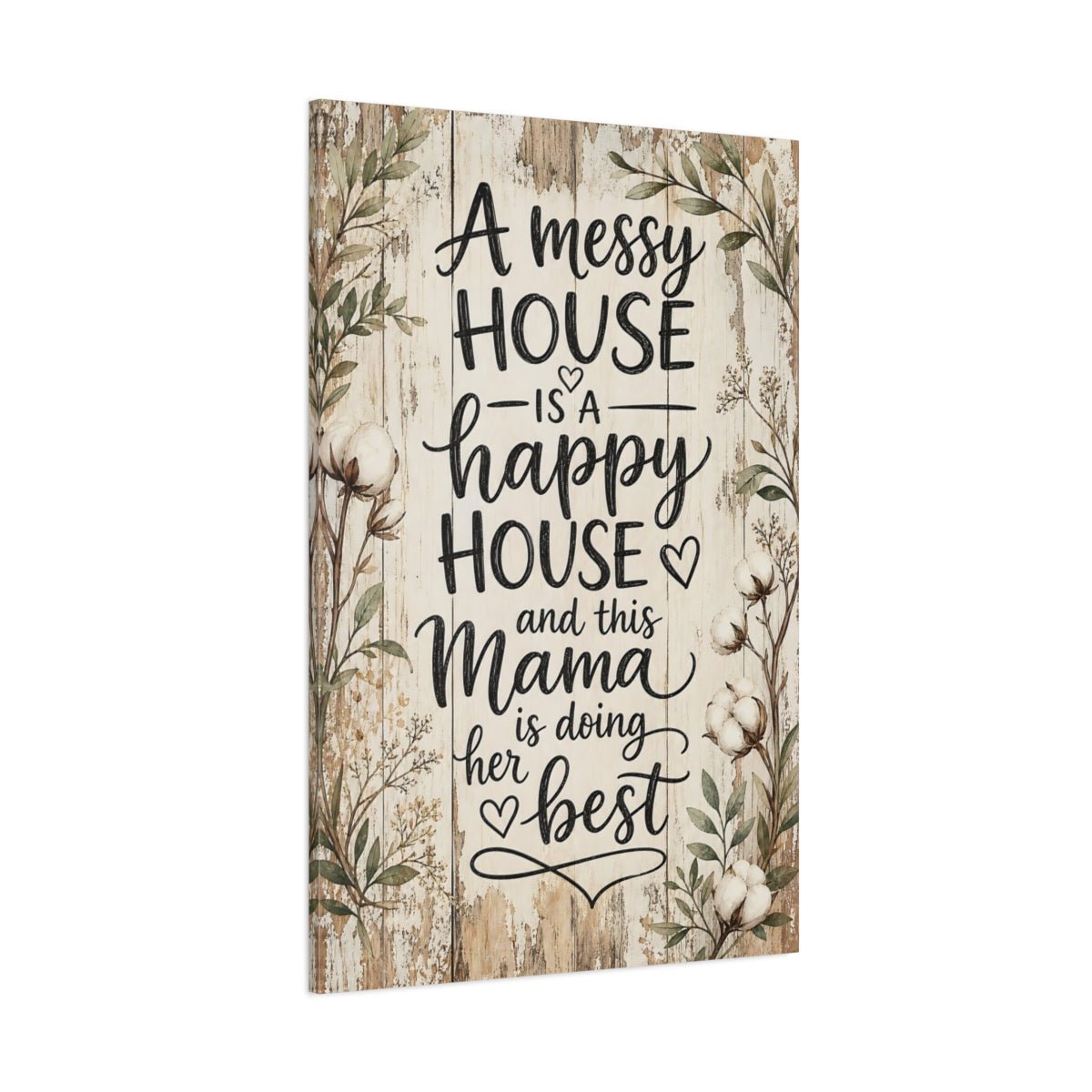Nature Mama Quote Rustic Cotton Canvas Print – Decor for Living Room, Large Wall - YesArtYes