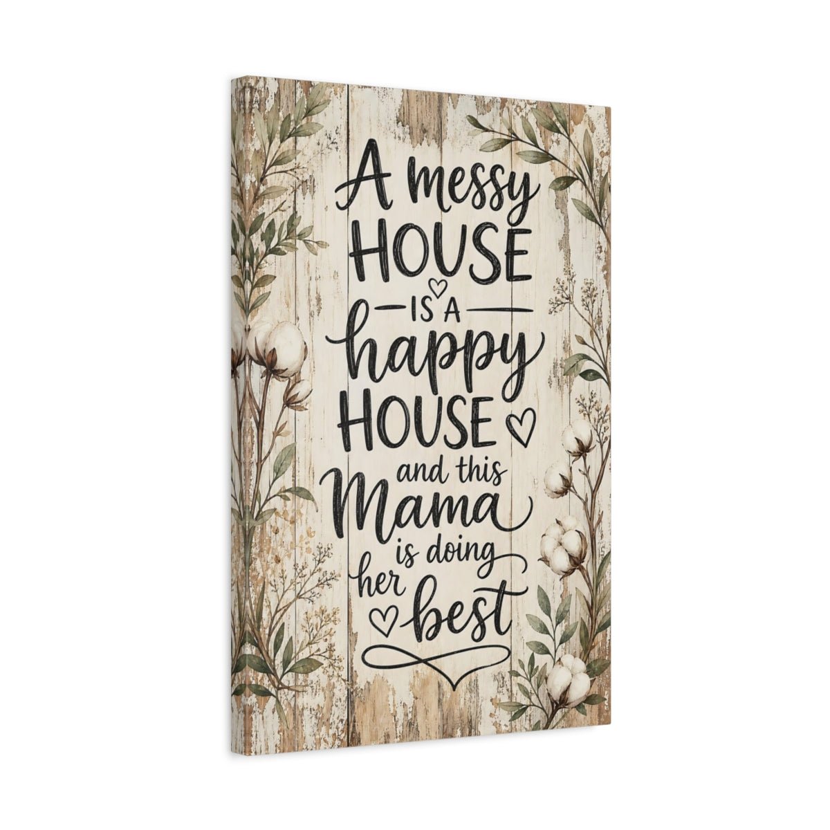 Nature Mama Quote Rustic Cotton Canvas Print – Decor for Living Room, Large Wall - YesArtYes
