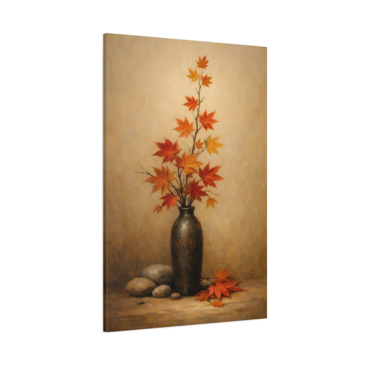 Main Mockup. Nature Maple Leaves Autumn Maple Leaves shown as stretched canvas wall art