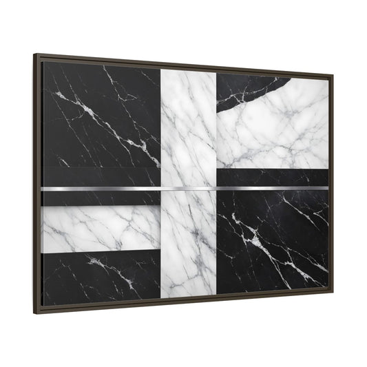 Main Mockup. Nature Marble Pattern Black And White Marble shown as stretched canvas wall art
