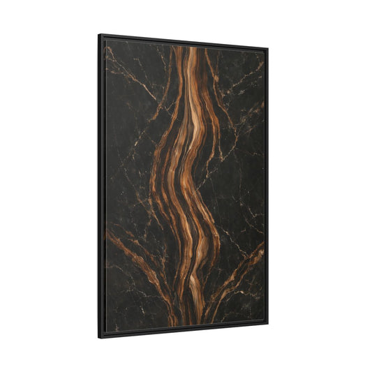 Main Mockup. Nature Marble Texture Black Gold Marble shown as stretched canvas wall art