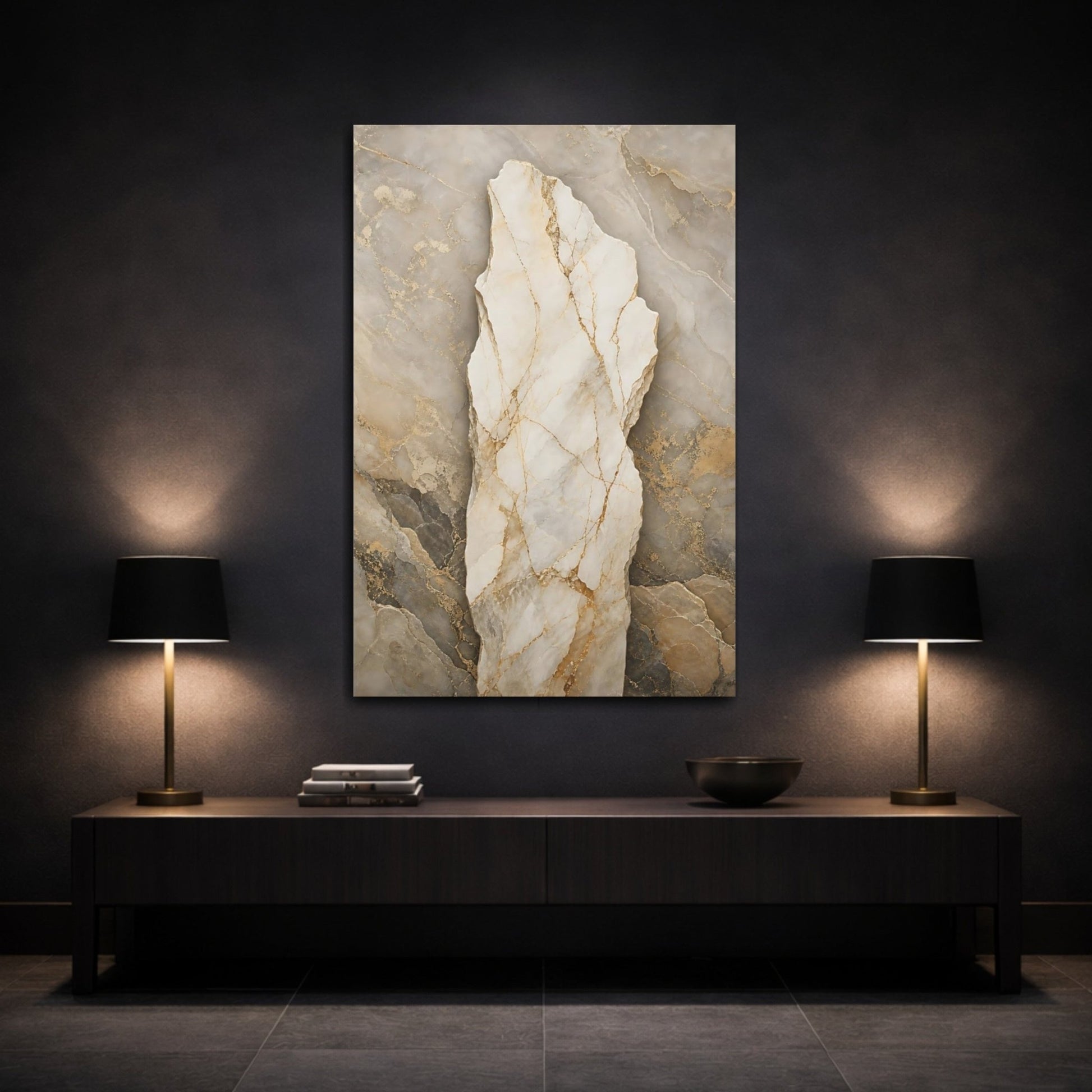 Nature Marble Texture Gold Canvas Print – abstract Living Room, Above Couch - YesArtYes