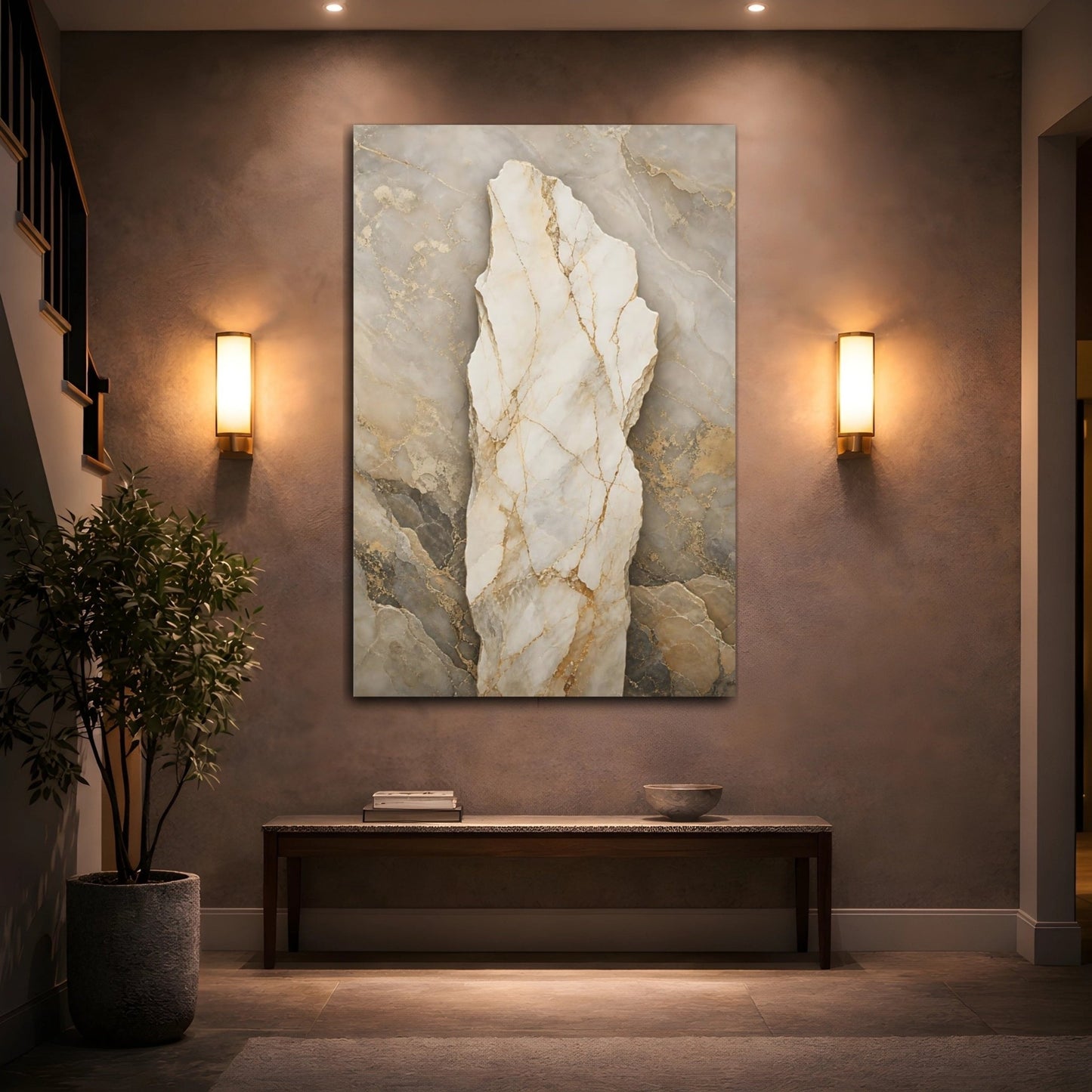 Nature Marble Texture Gold Canvas Print – abstract Living Room, Above Couch - YesArtYes