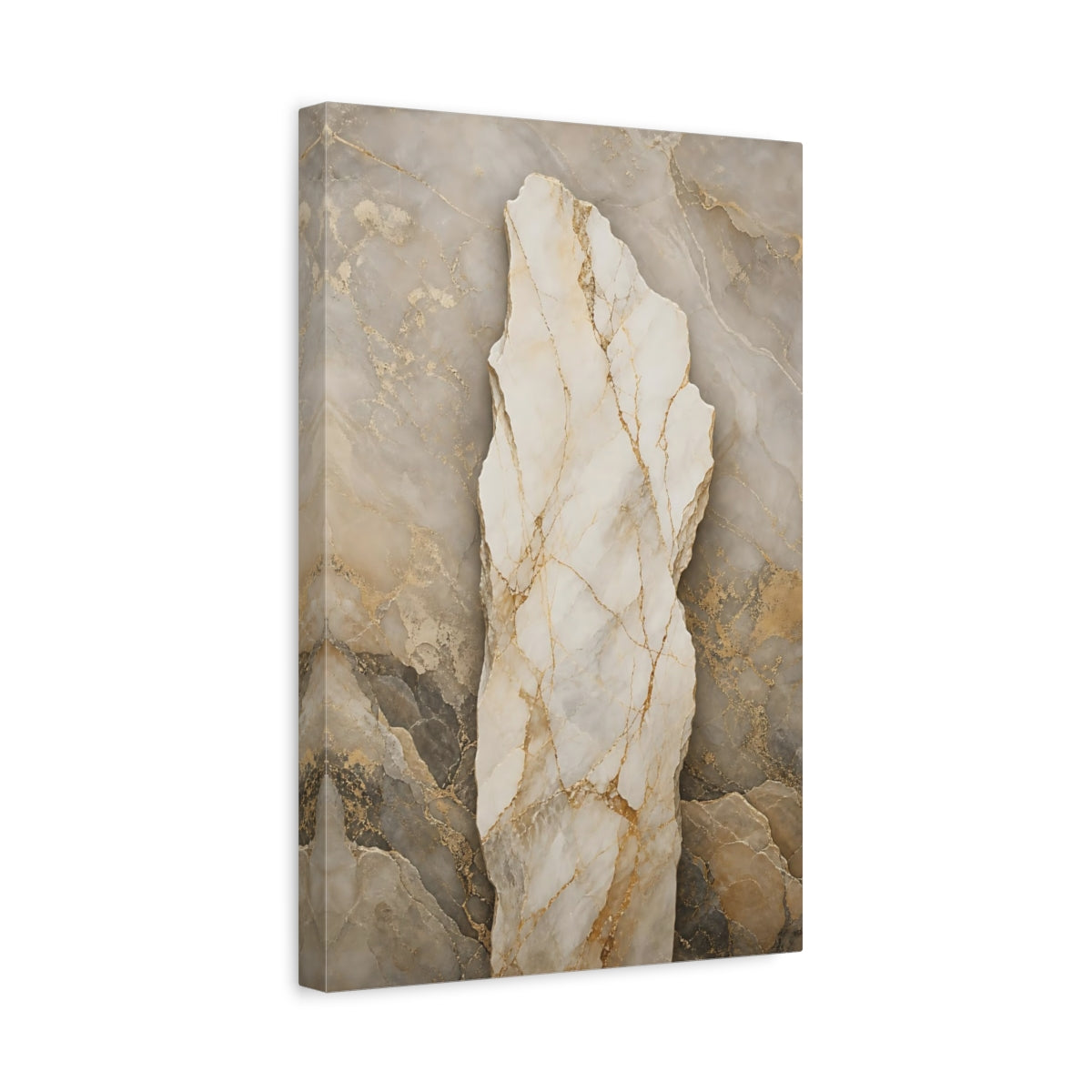Side Mockup 4. Nature Marble Texture Gold Marble shown as stretched canvas wall art