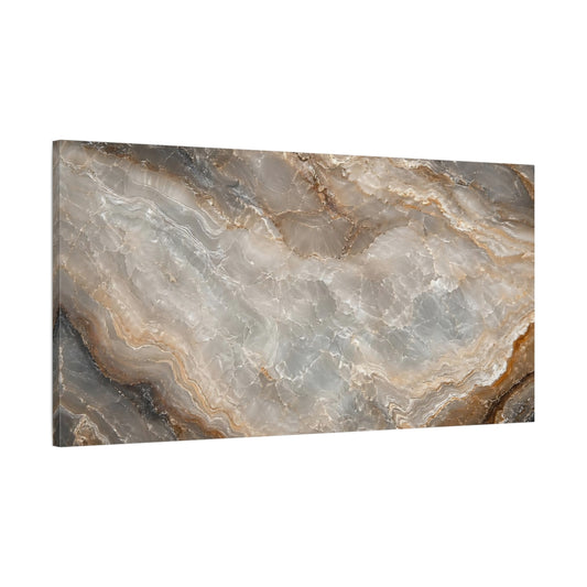 Main Mockup. Nature Marble Texture Grey And Brown Marble shown as stretched canvas wall art