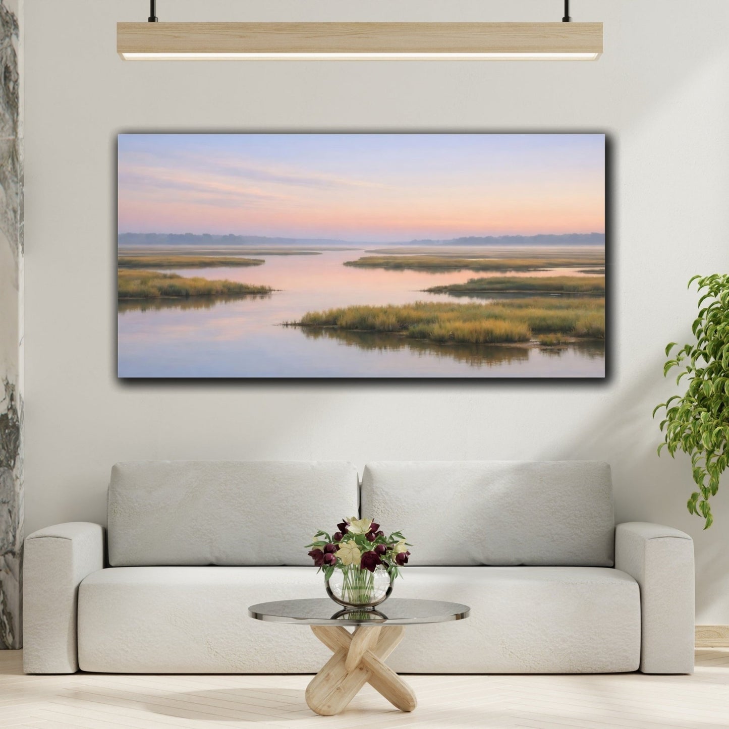 Nature Marshland Pastel - Canvas Wall Art Print - YesArtYes