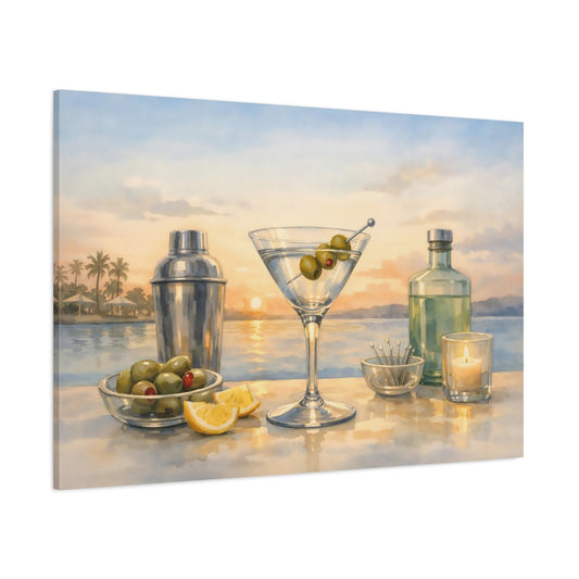 Nature Martini Sunset Martini shown as stretched canvas wall art