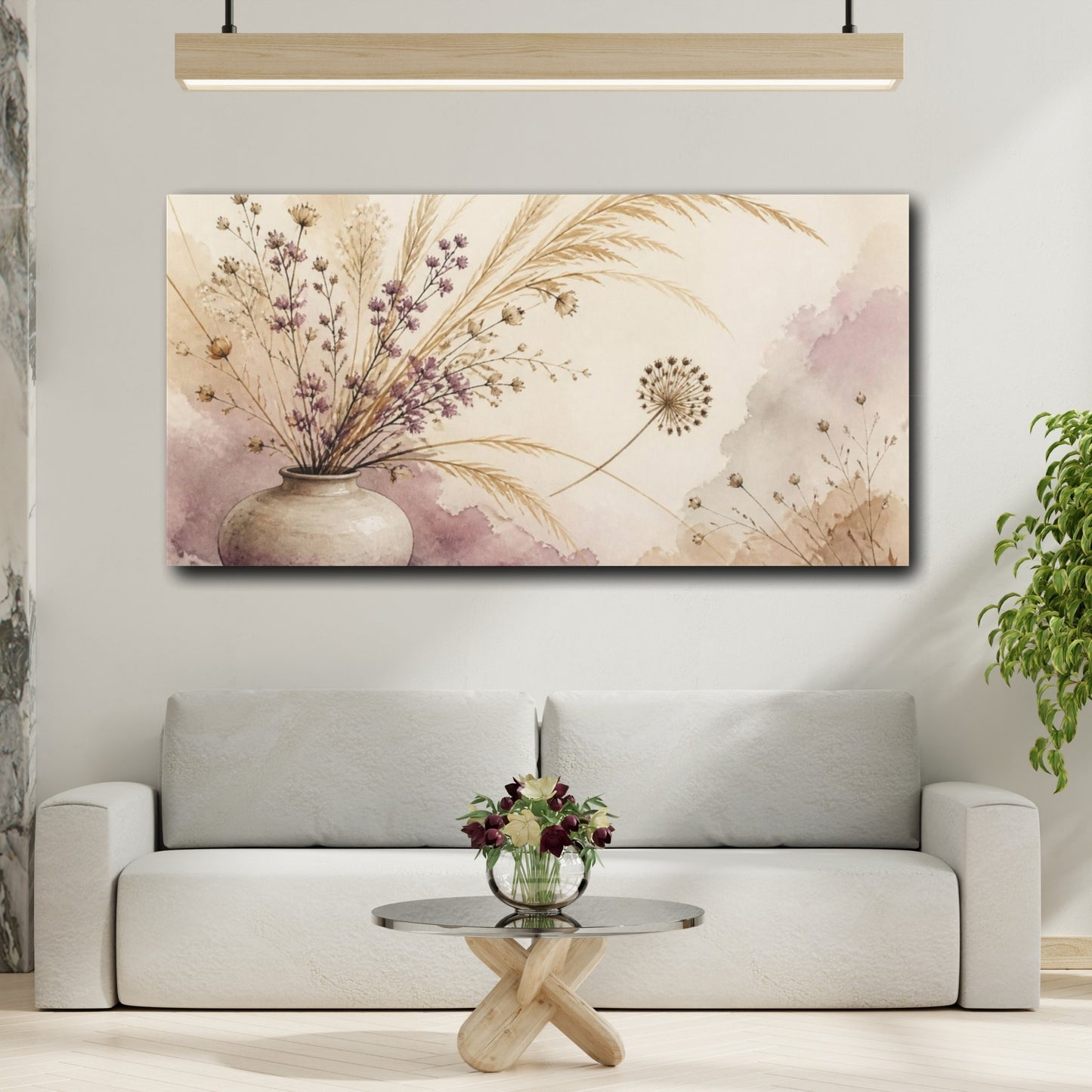 Mockup 2. Nature Meadow Vase Arrangement shown as canvas print
