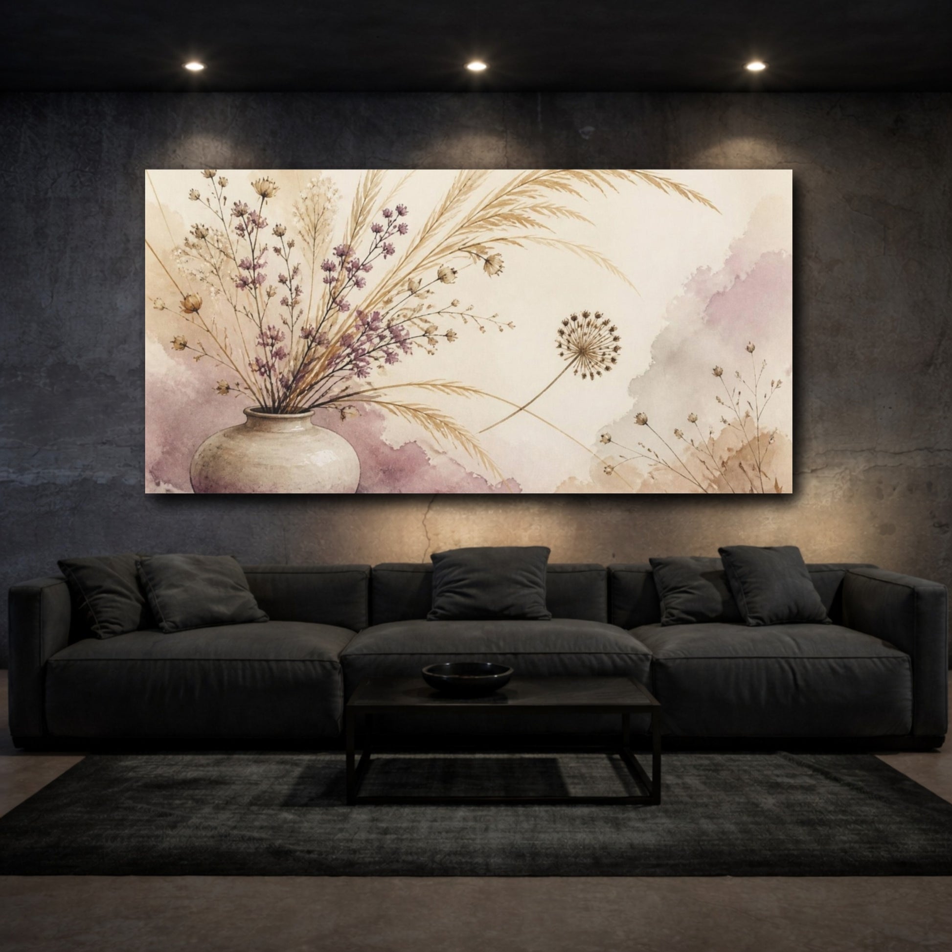Mockup 3. Nature Meadow Vase Arrangement shown as canvas print