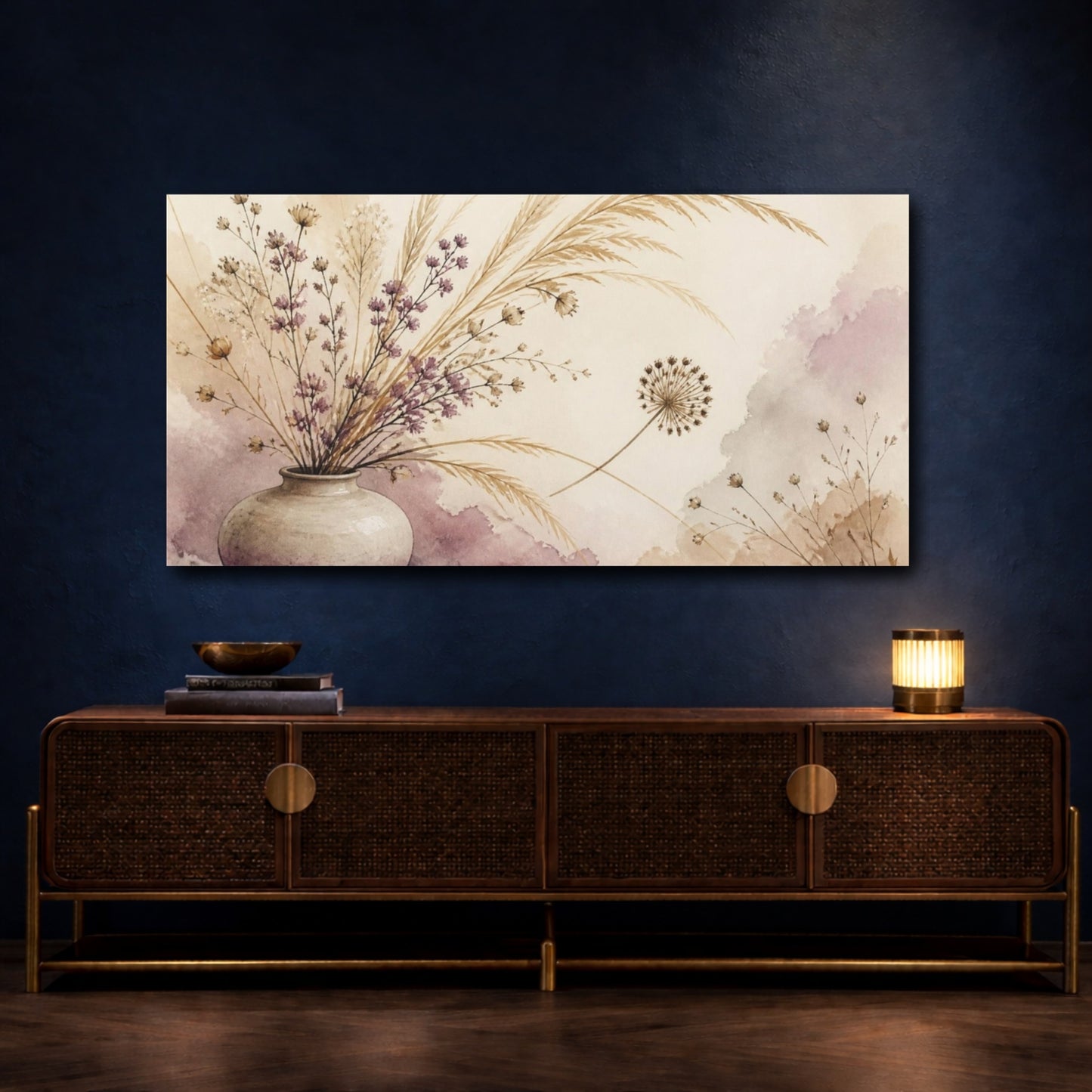 Mockup 4. Nature Meadow Vase Arrangement shown as canvas print