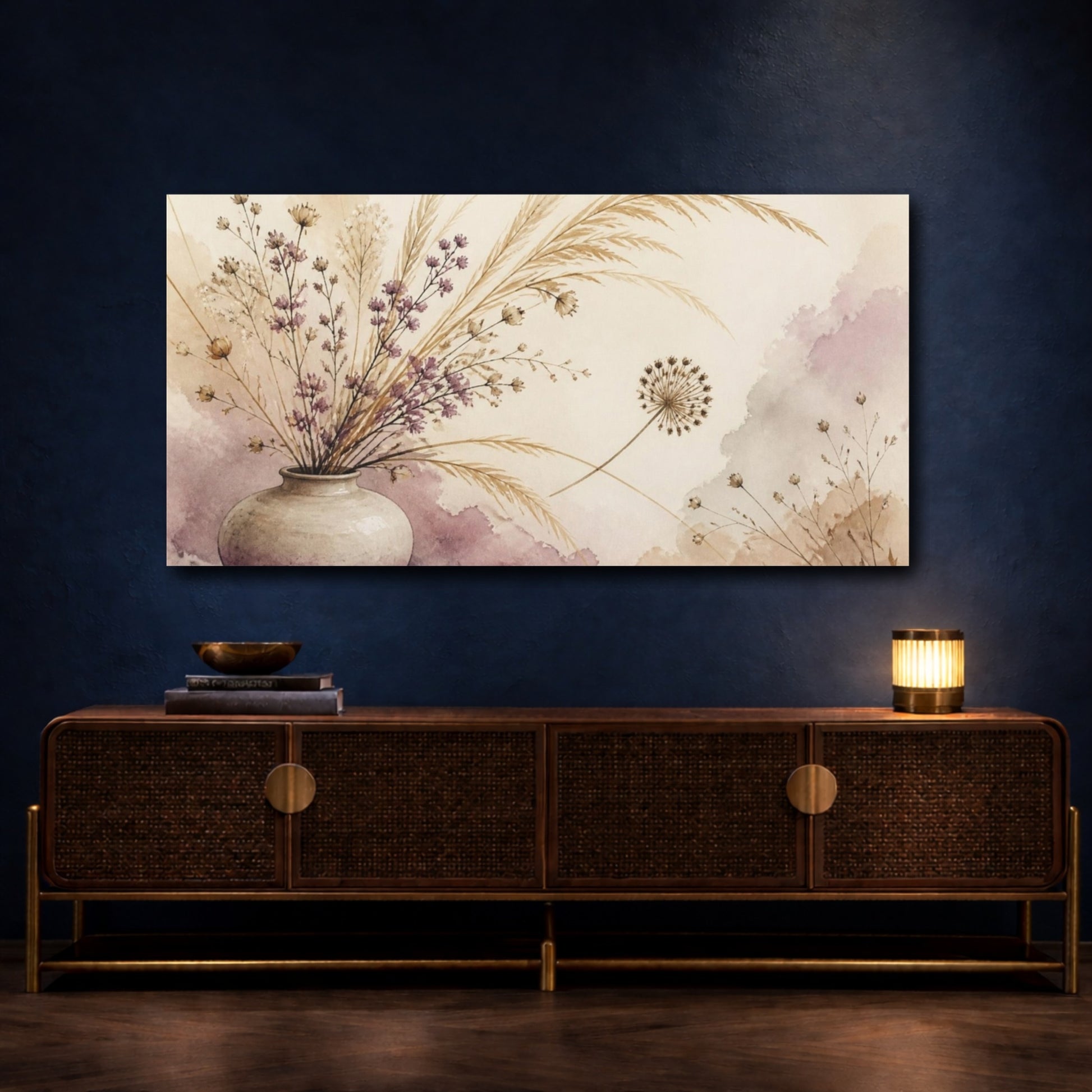 Mockup 4. Nature Meadow Vase Arrangement shown as canvas print