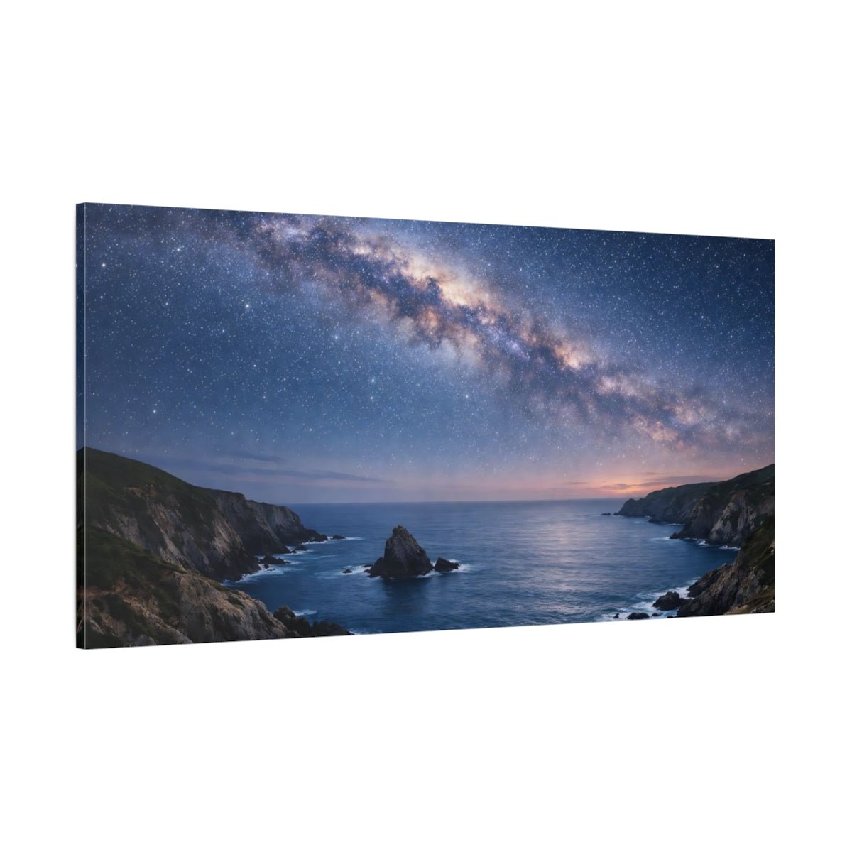 Nature Milky Way Blue Night Sky - Canvas Wall Art Print - YesArtYes