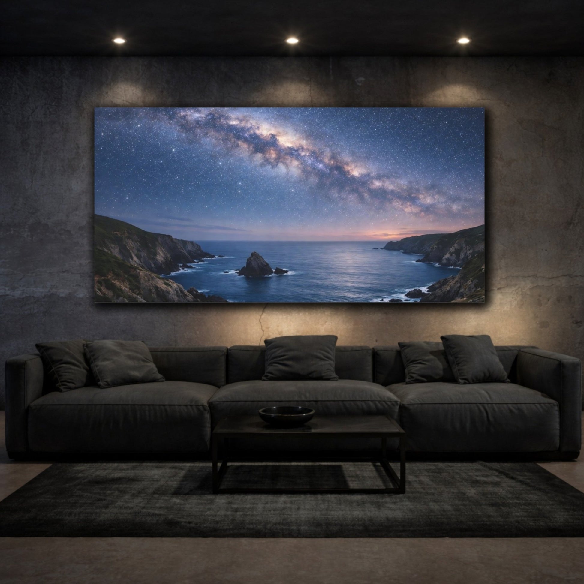 Nature Milky Way Blue Night Sky - Canvas Wall Art Print - YesArtYes