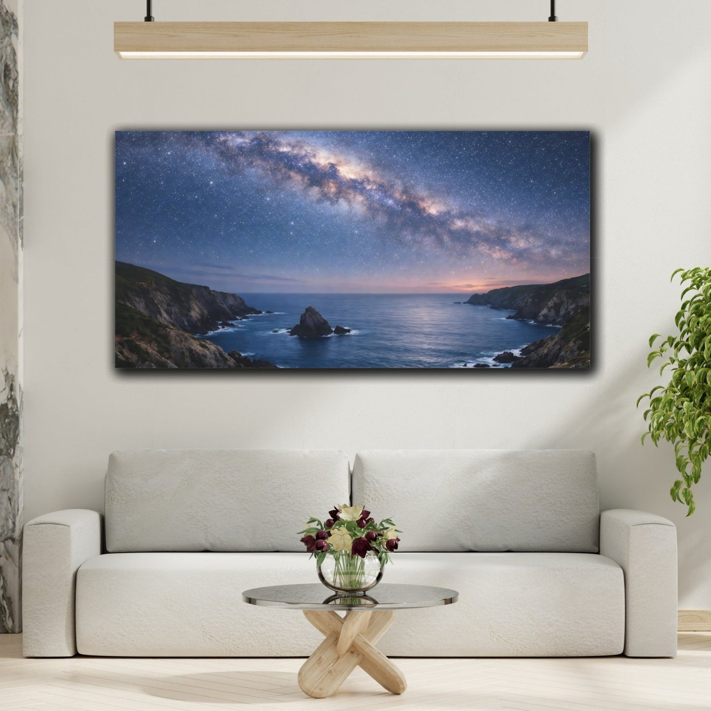 Nature Milky Way Blue Night Sky - Canvas Wall Art Print - YesArtYes