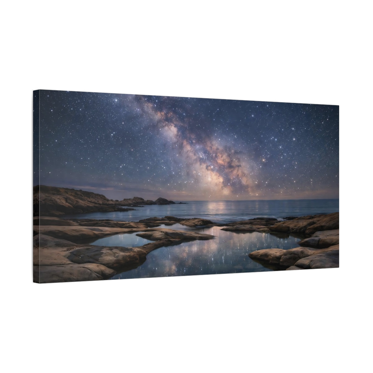 Side Mockup 2. Nature Milky Way Milky Way Landscape shown as stretched canvas wall art