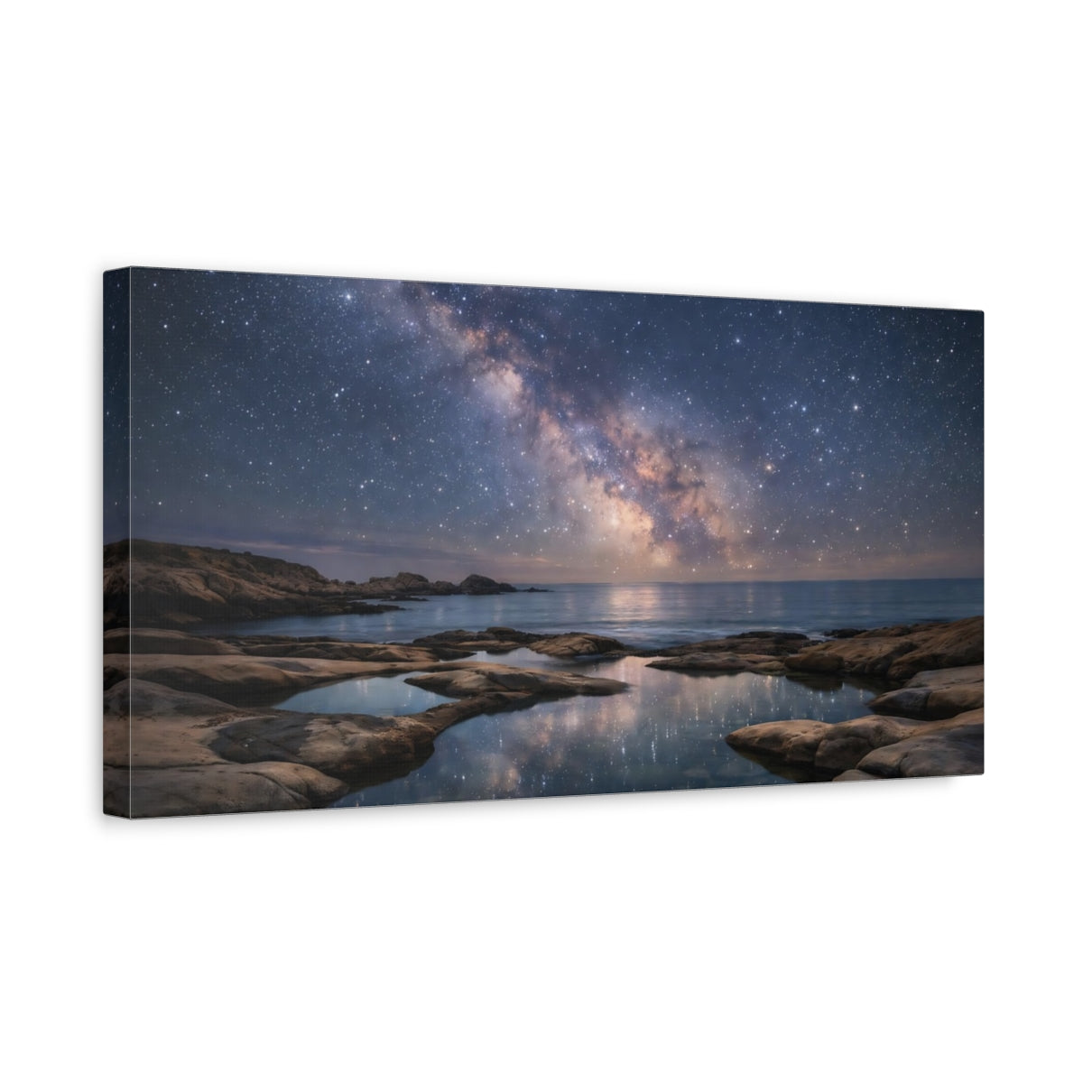 Side Mockup 3. Nature Milky Way Milky Way Landscape shown as stretched canvas wall art