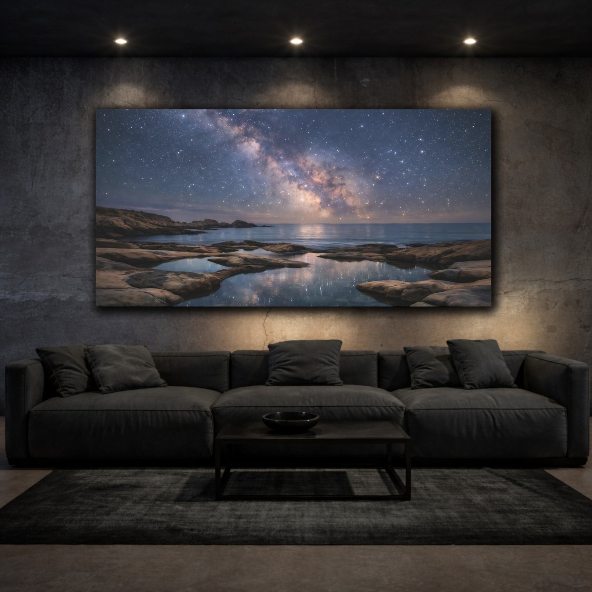 Mockup 2. Nature Milky Way Milky Way Landscape shown as stretched canvas wall art