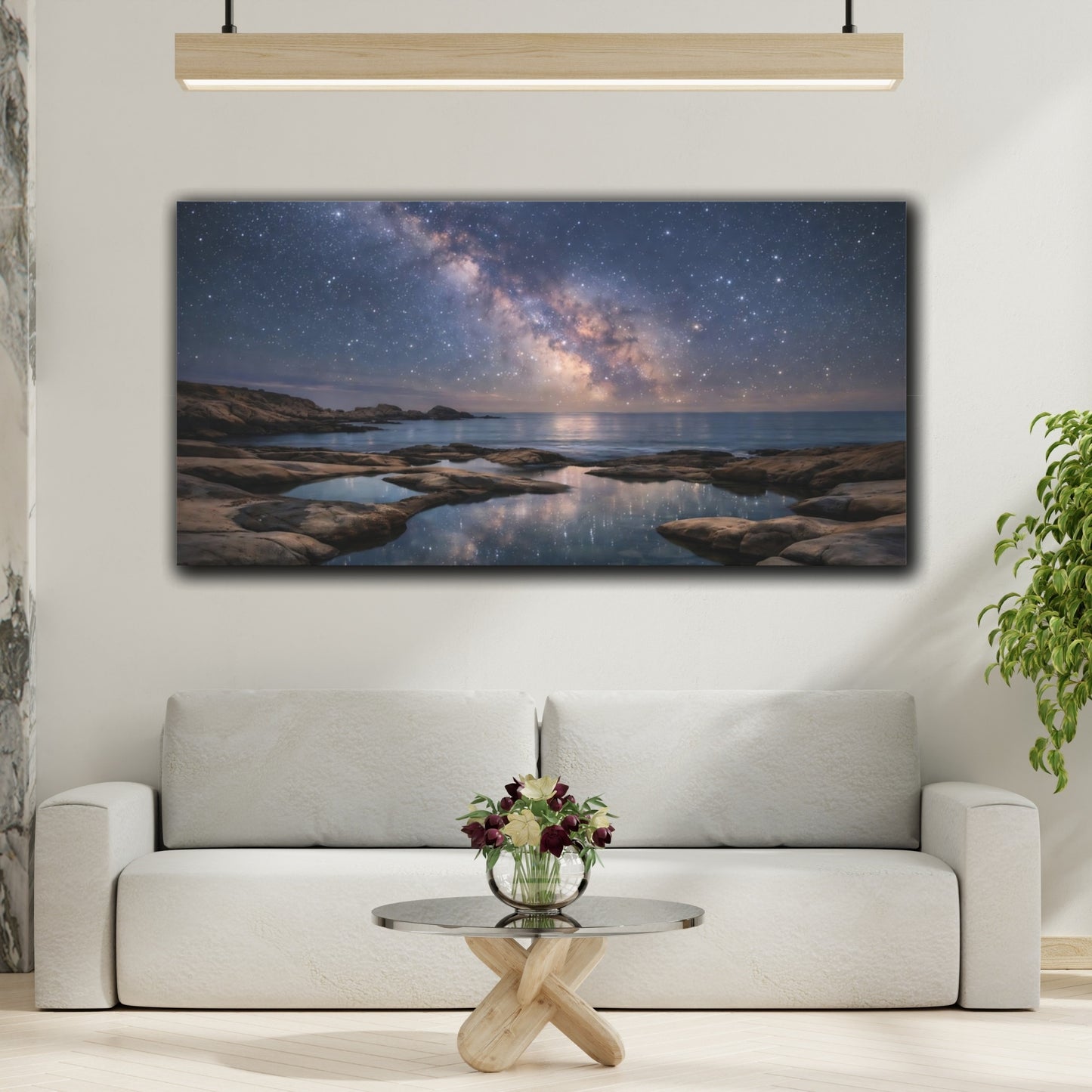 Mockup 3. Nature Milky Way Milky Way Landscape shown as stretched canvas wall art