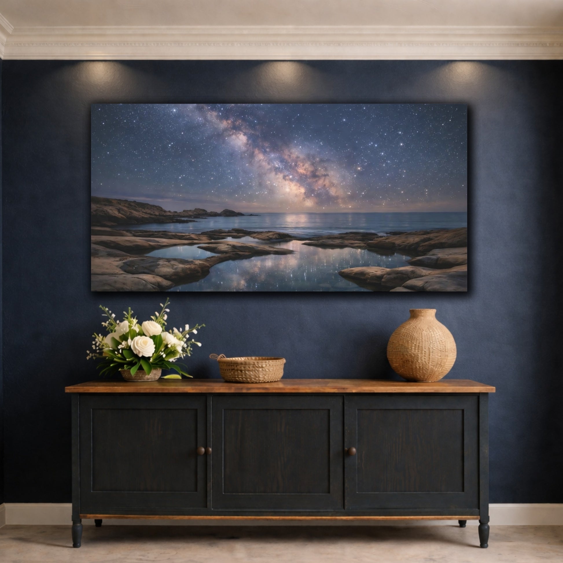 Mockup 4. Nature Milky Way Milky Way Landscape shown as stretched canvas wall art