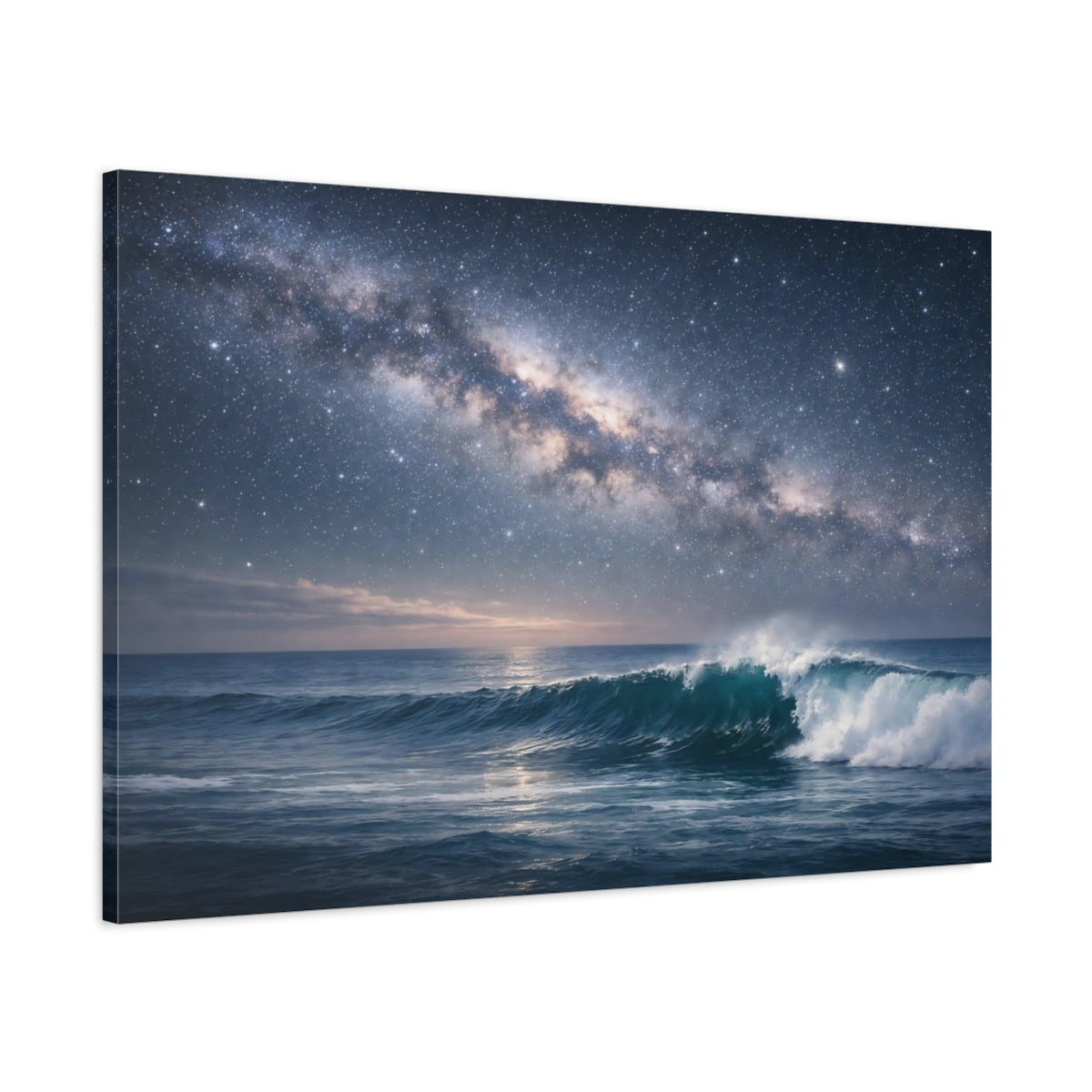Main Mockup. Nature Milky Way Milky Way Ocean shown as stretched canvas wall art
