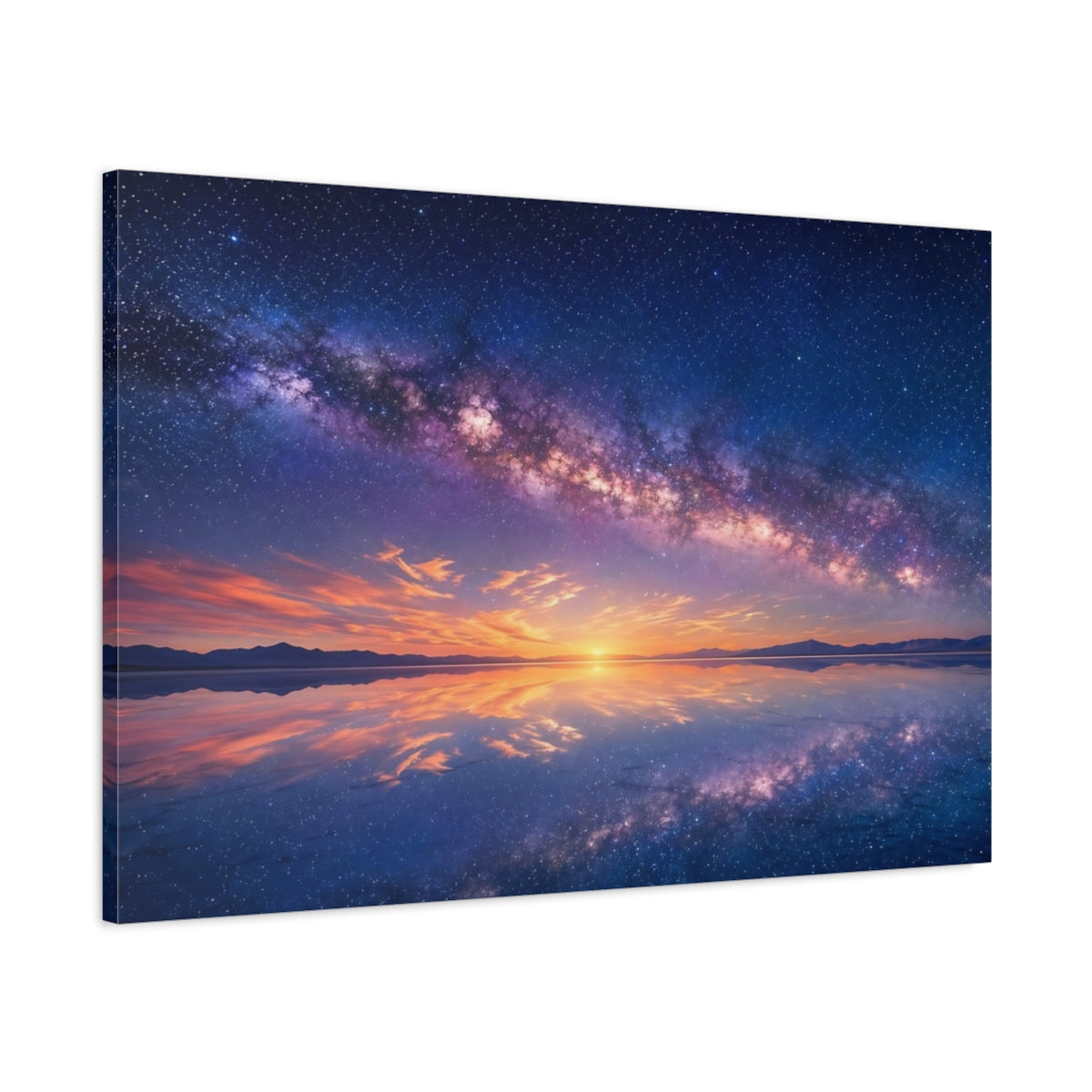 Main Mockup. Nature Milky Way Milky Way Reflection shown as stretched canvas wall art