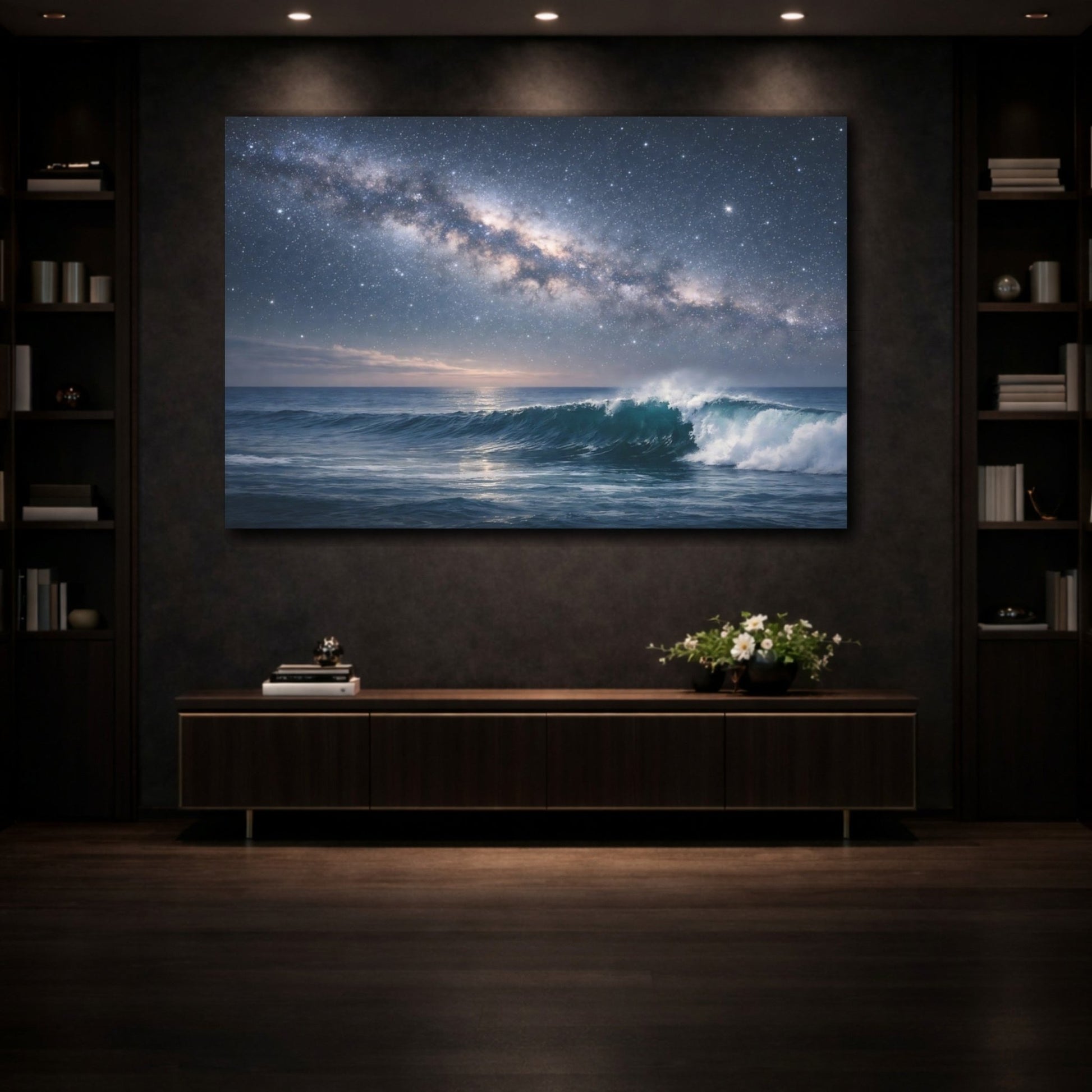 Nature Milky Way Ocean - Canvas Wall Art Print - YesArtYes