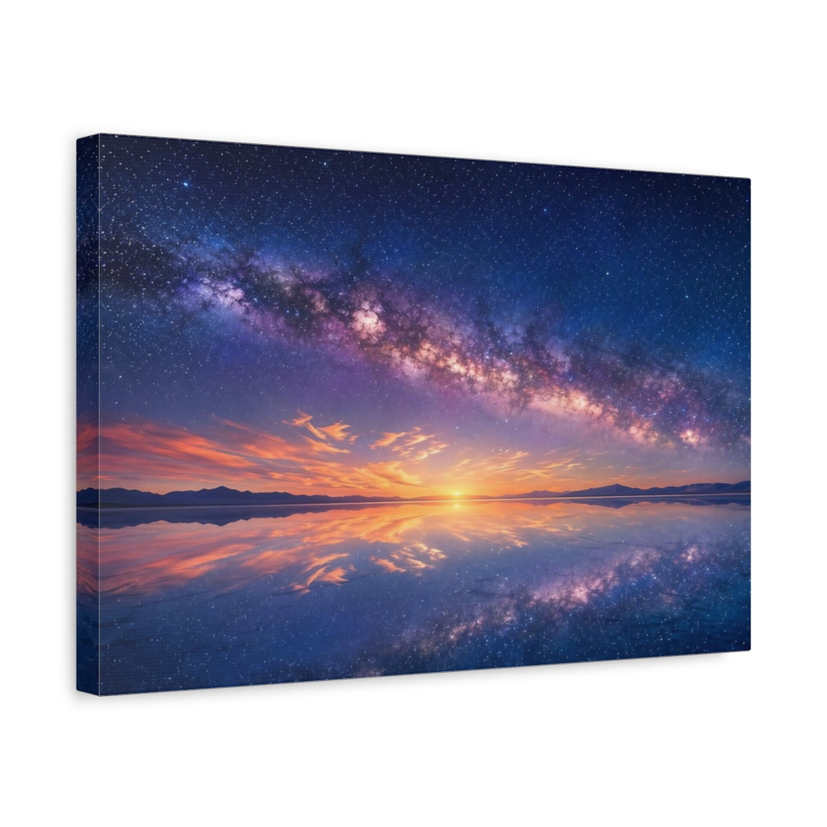 Side Mockup 4. Nature Milky Way Milky Way Reflection shown as stretched canvas wall art