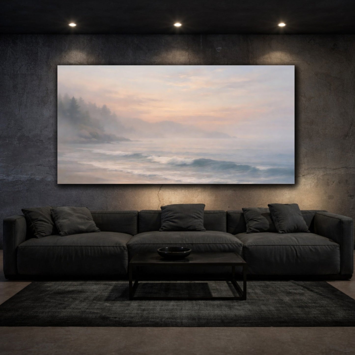 Nature Misty Coast Coastal Scene - Canvas Wall Art Print - YesArtYes