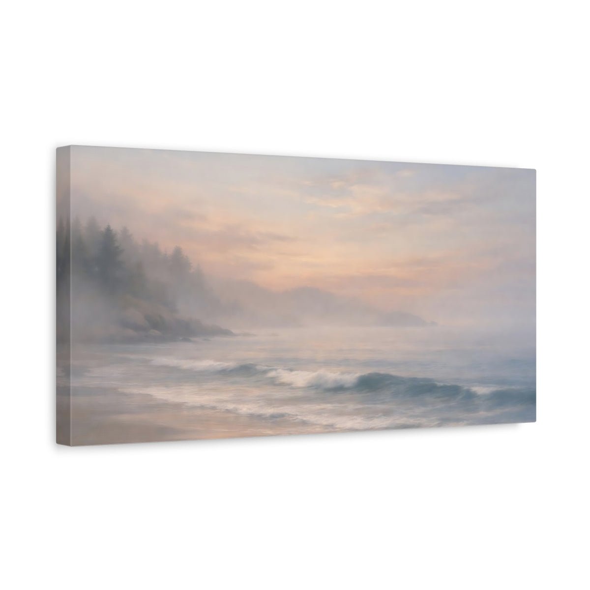 Nature Misty Coast Coastal Scene - Canvas Wall Art Print - YesArtYes