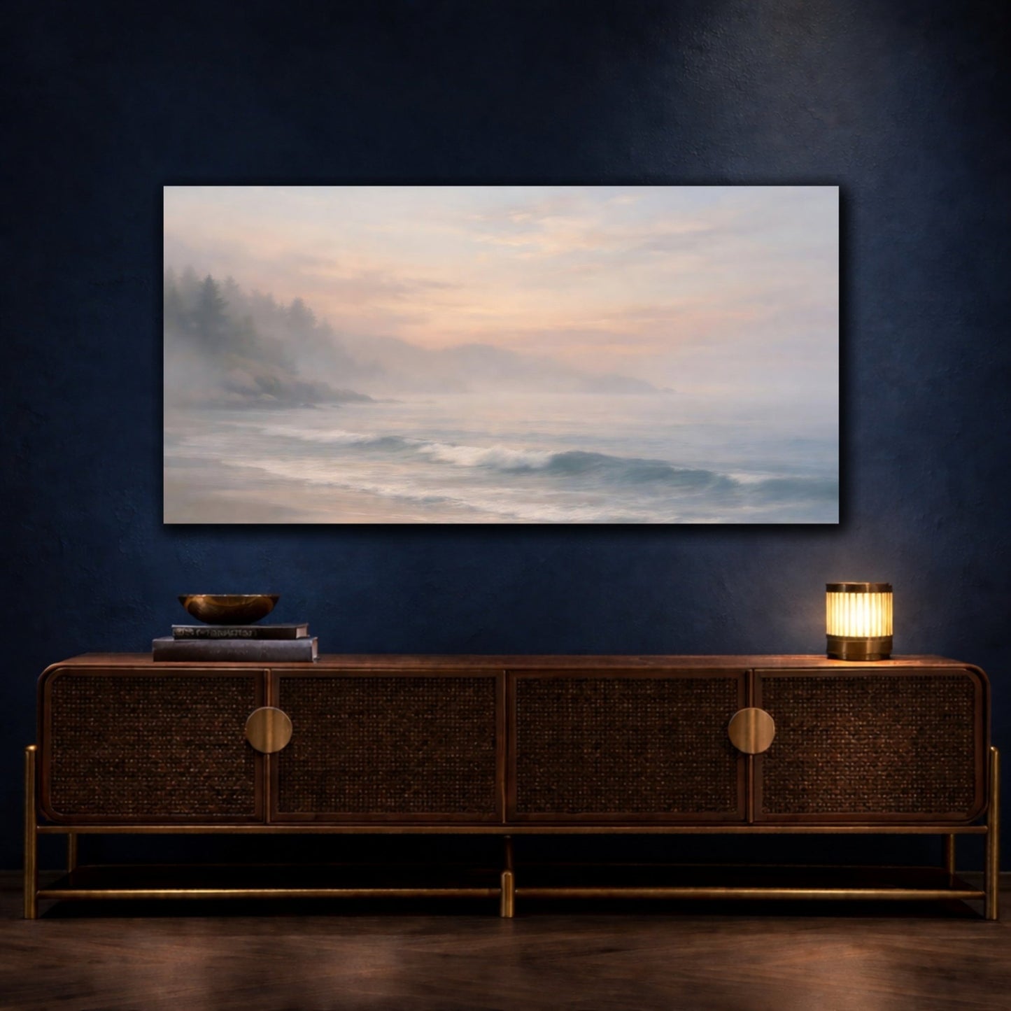 Nature Misty Coast Coastal Scene - Canvas Wall Art Print - YesArtYes