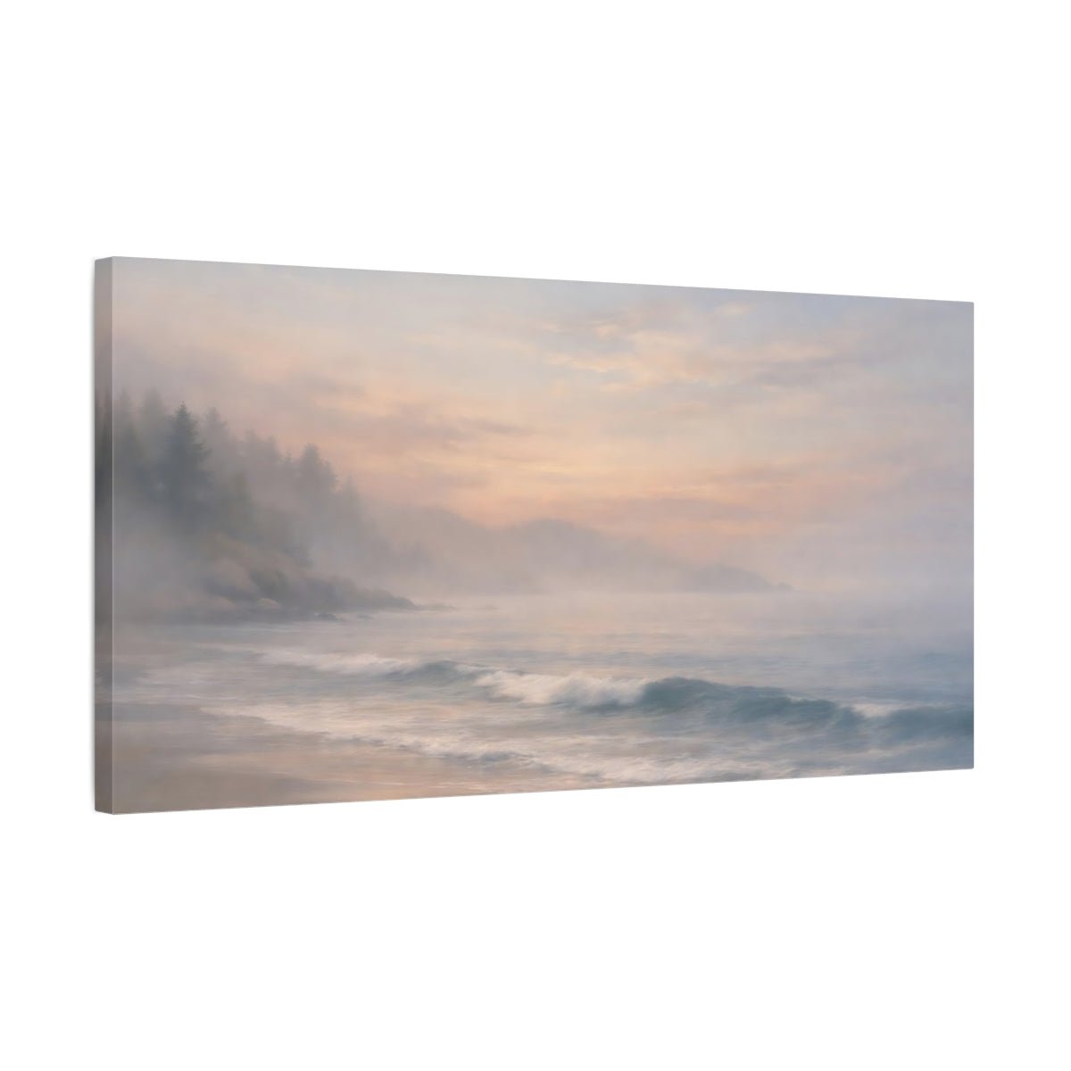 Nature Misty Coast Coastal Scene - Canvas Wall Art Print - YesArtYes