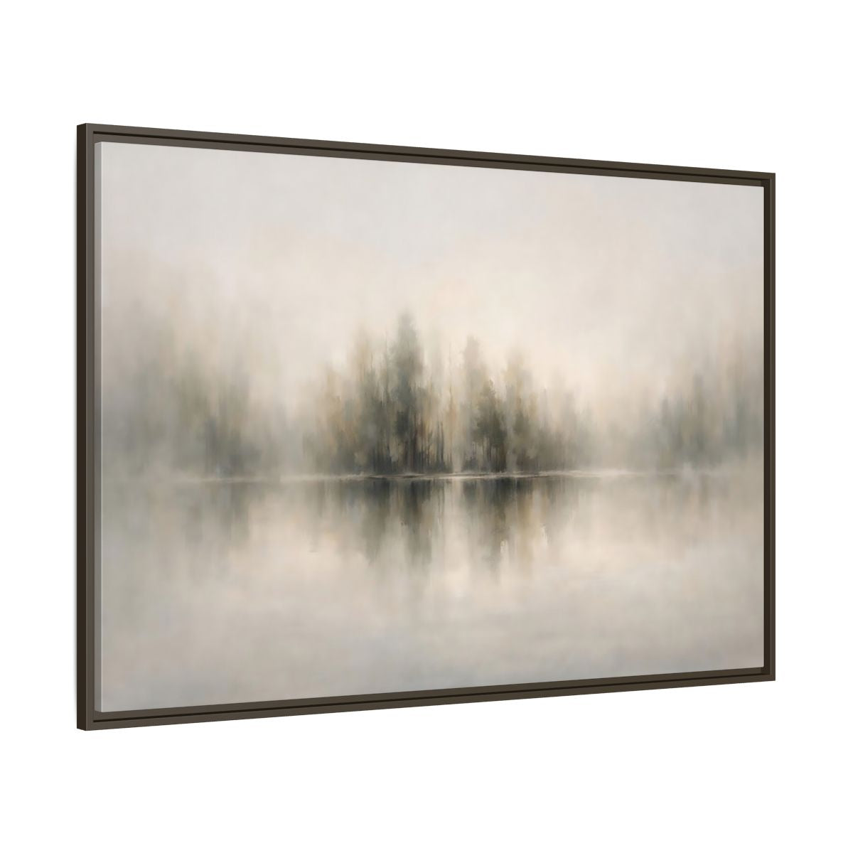 Main Mockup. Nature Misty Forest Neutral Landscape shown as stretched canvas wall art