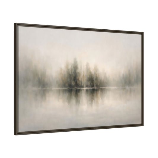 Main Mockup. Nature Misty Forest Neutral Landscape shown as stretched canvas wall art