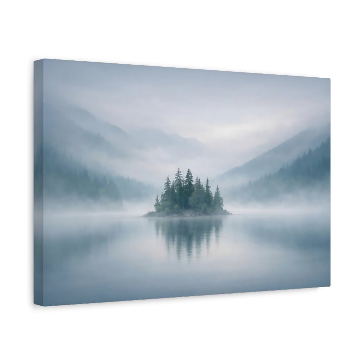 Nature Misty Island Landscape - Canvas Wall Art Print - YesArtYes