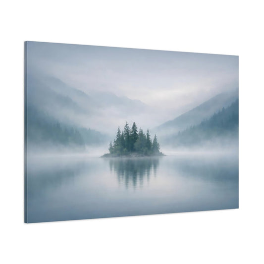 Nature Misty Island Landscape - Canvas Wall Art Print - YesArtYes