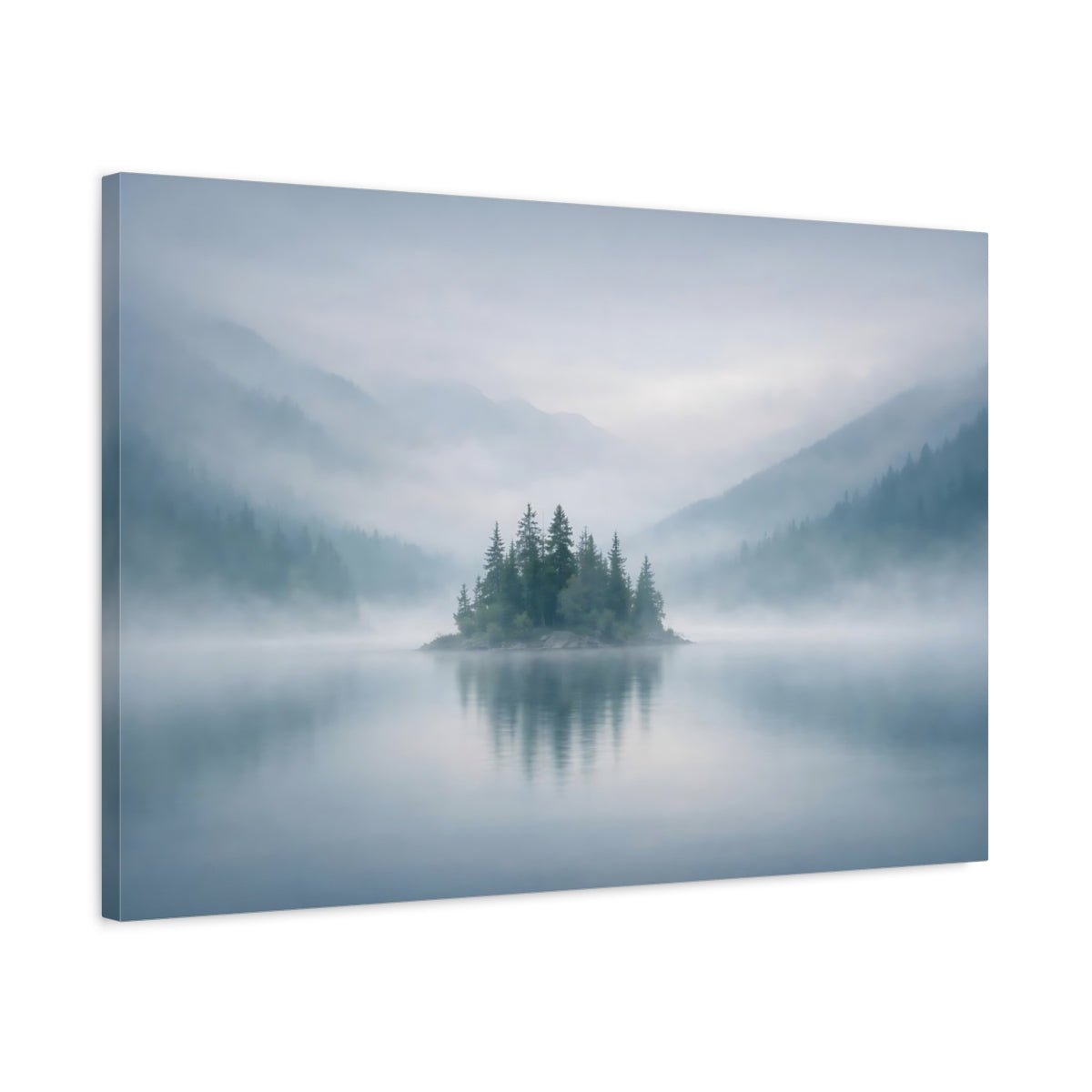 Nature Misty Island Landscape - Canvas Wall Art Print - YesArtYes