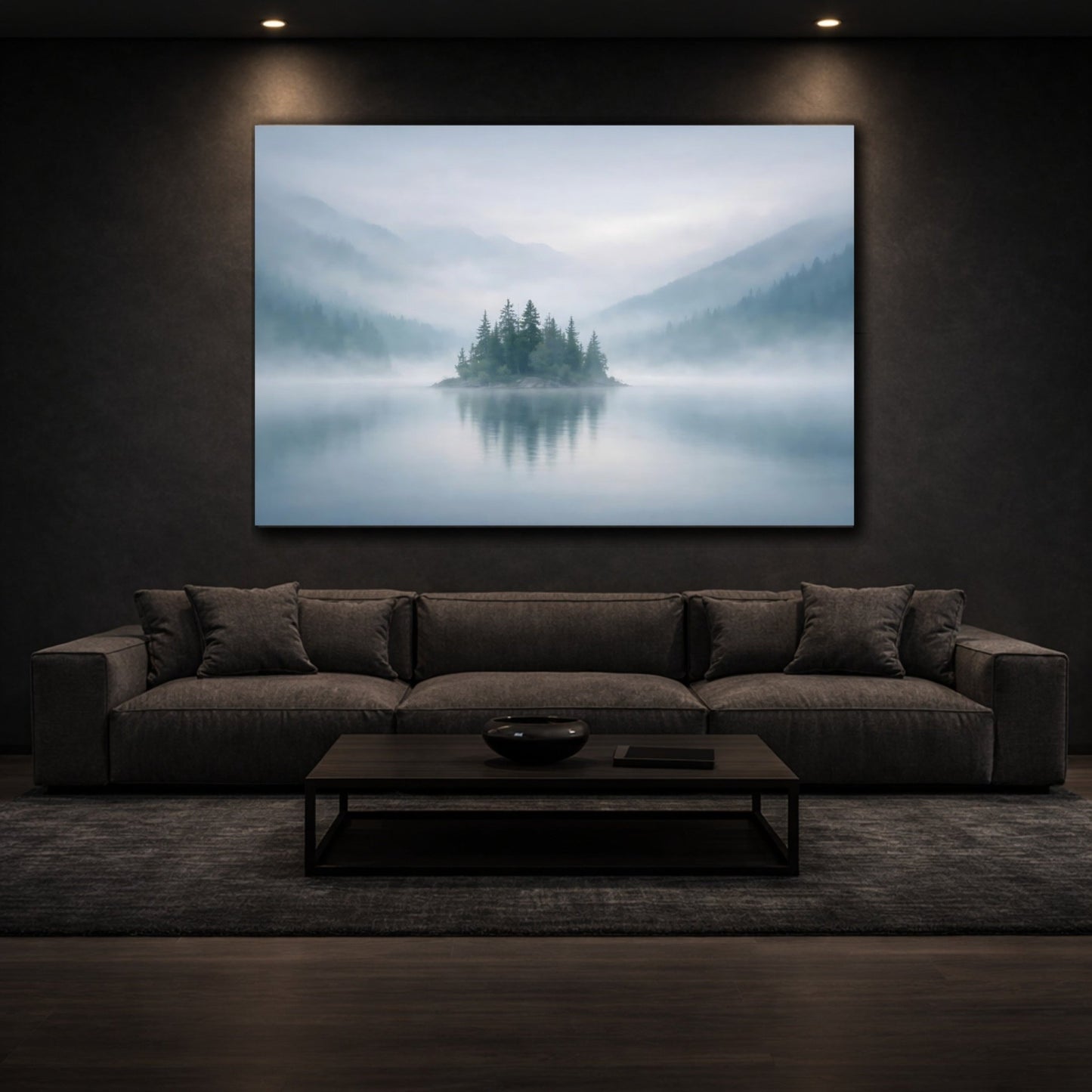 Nature Misty Island Landscape - Canvas Wall Art Print - YesArtYes