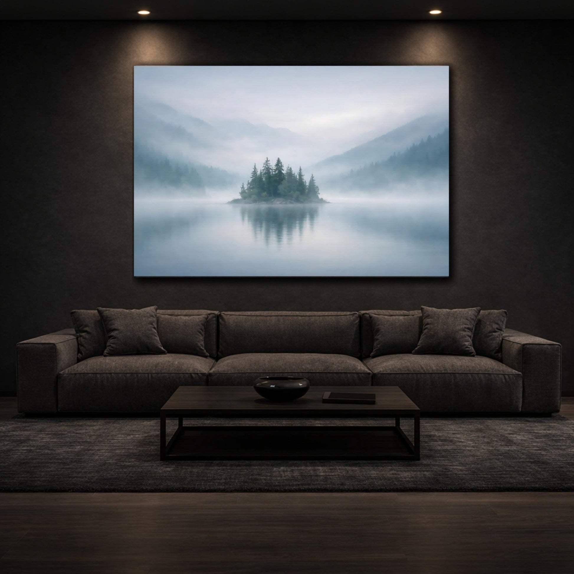 Nature Misty Island Landscape - Canvas Wall Art Print - YesArtYes