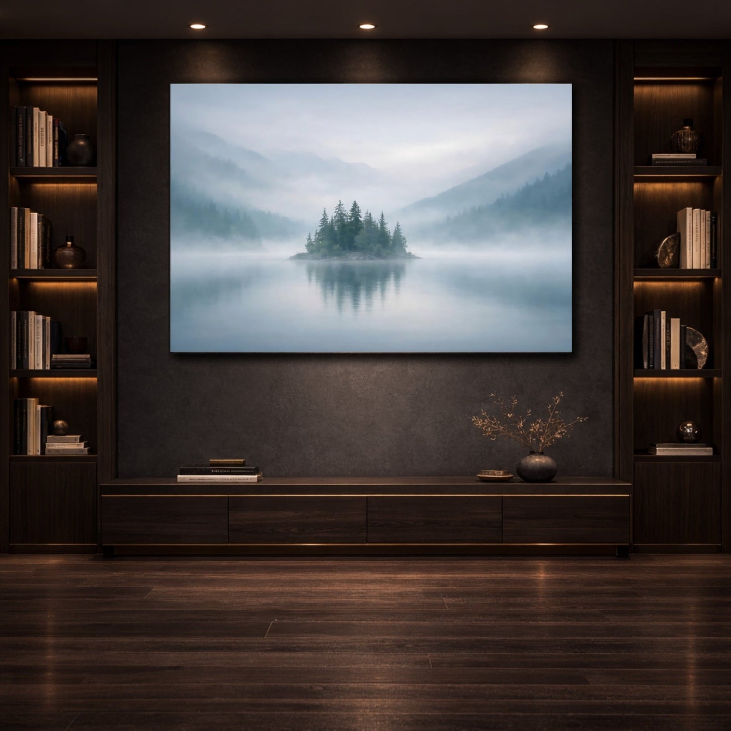 Nature Misty Island Landscape - Canvas Wall Art Print - YesArtYes