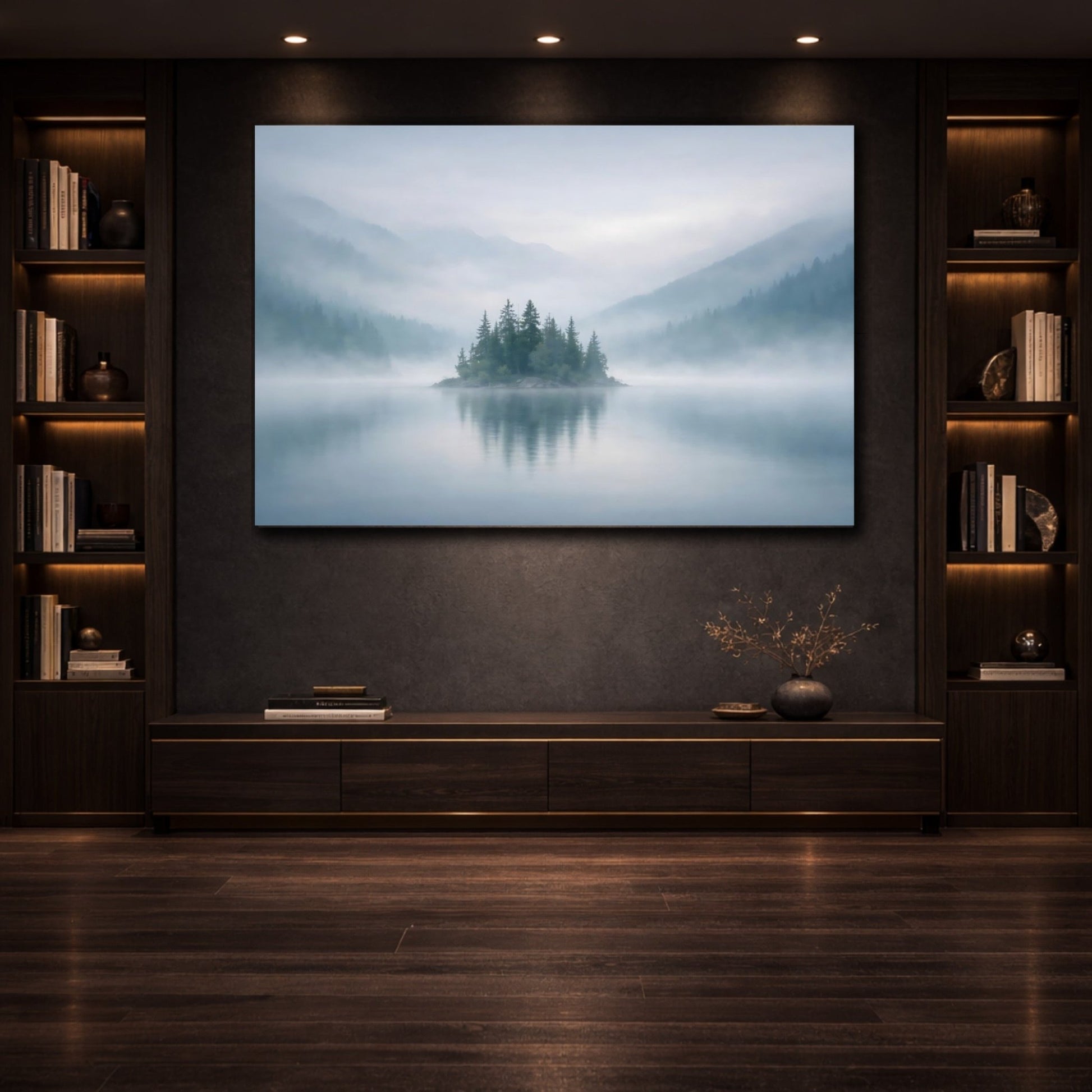Nature Misty Island Landscape - Canvas Wall Art Print - YesArtYes