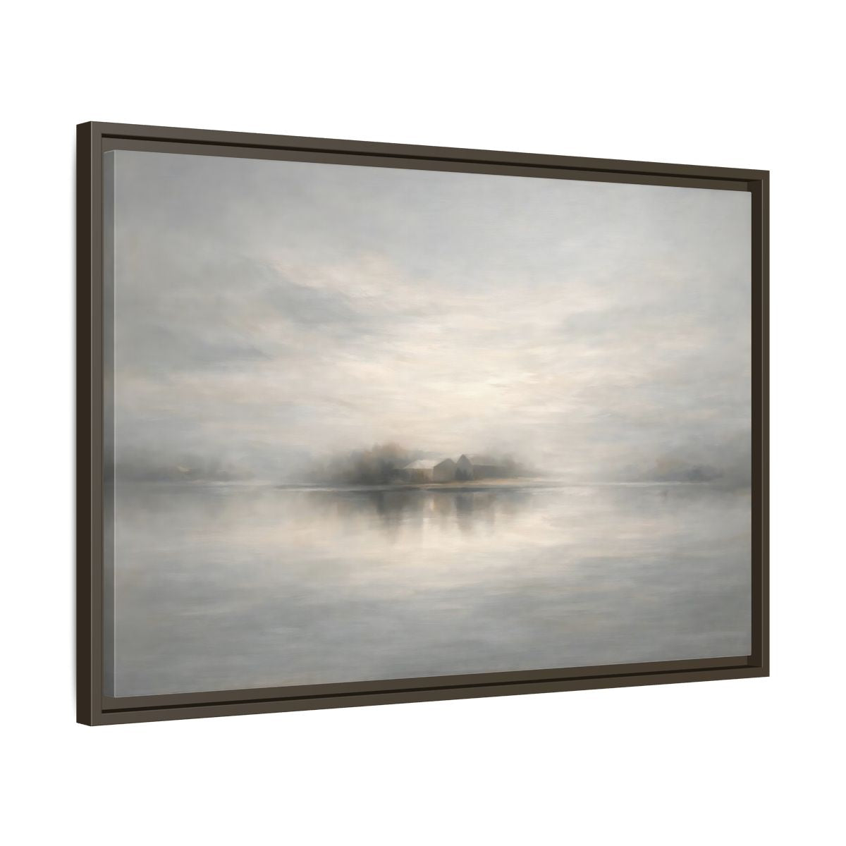 Side Mockup 11. Nature Misty Landscape Misty Gray Landscape shown as stretched canvas wall art