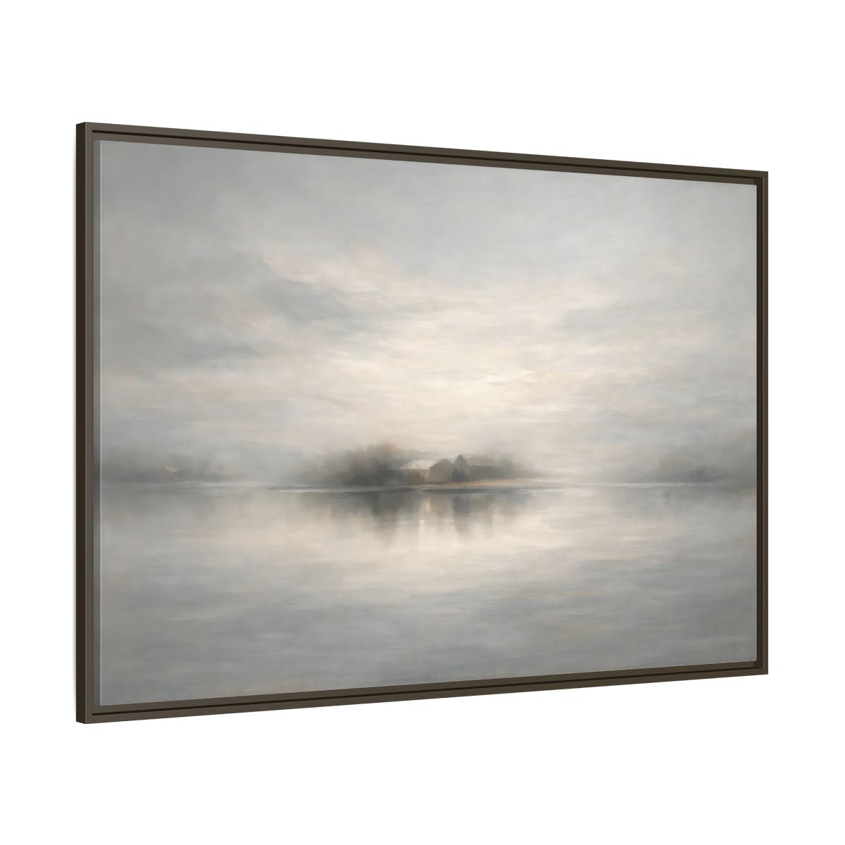 Main Mockup. Nature Misty Landscape Misty Gray Landscape shown as stretched canvas wall art