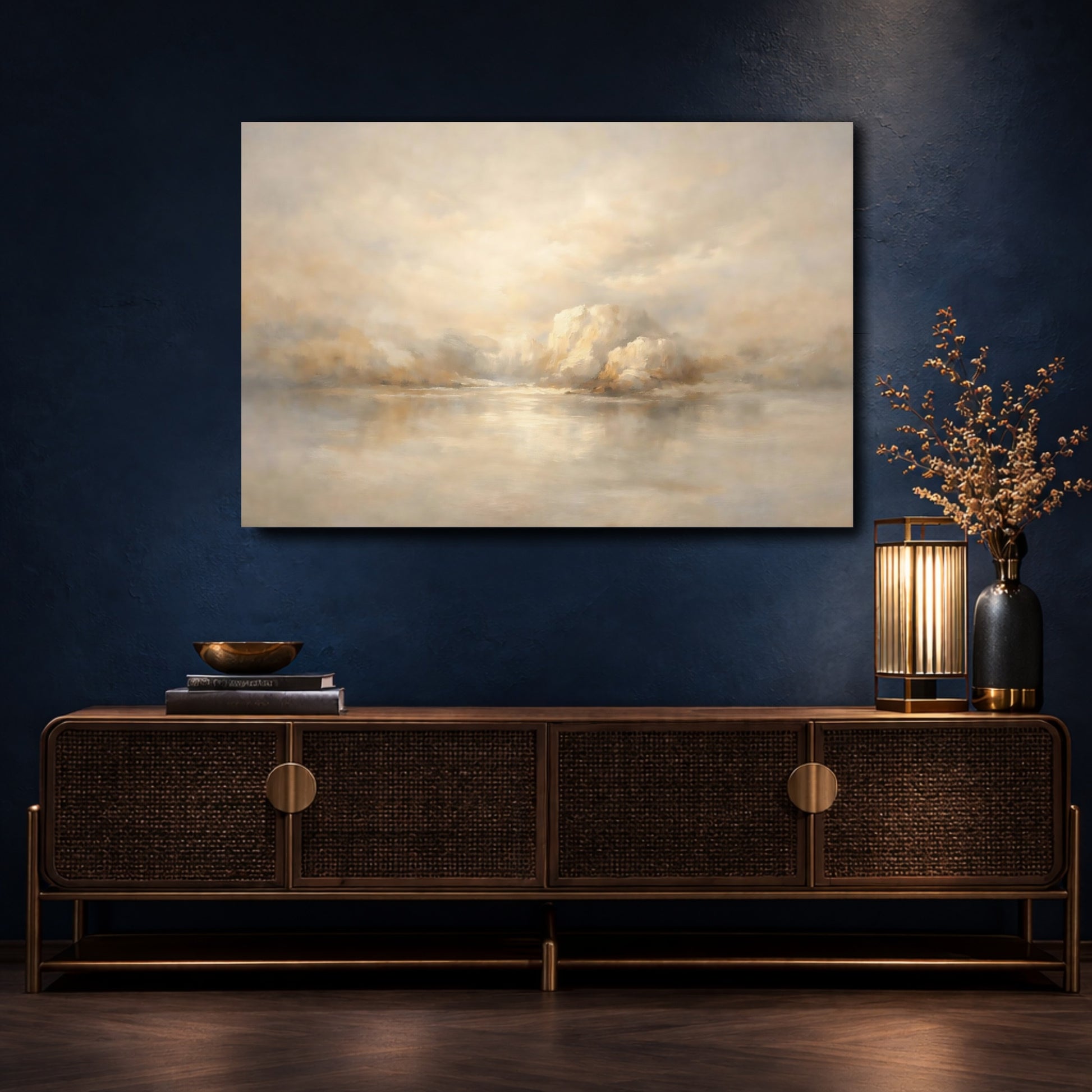 Mockup 4. Nature Misty Landscape Misty Landscape shown as stretched canvas wall art