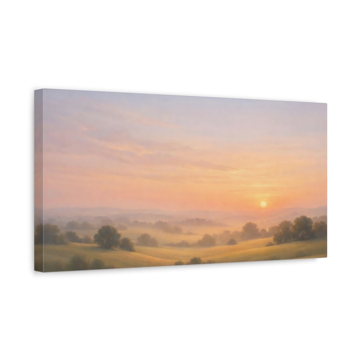 Nature Misty Landscape Pastel - Canvas Wall Art Print - YesArtYes